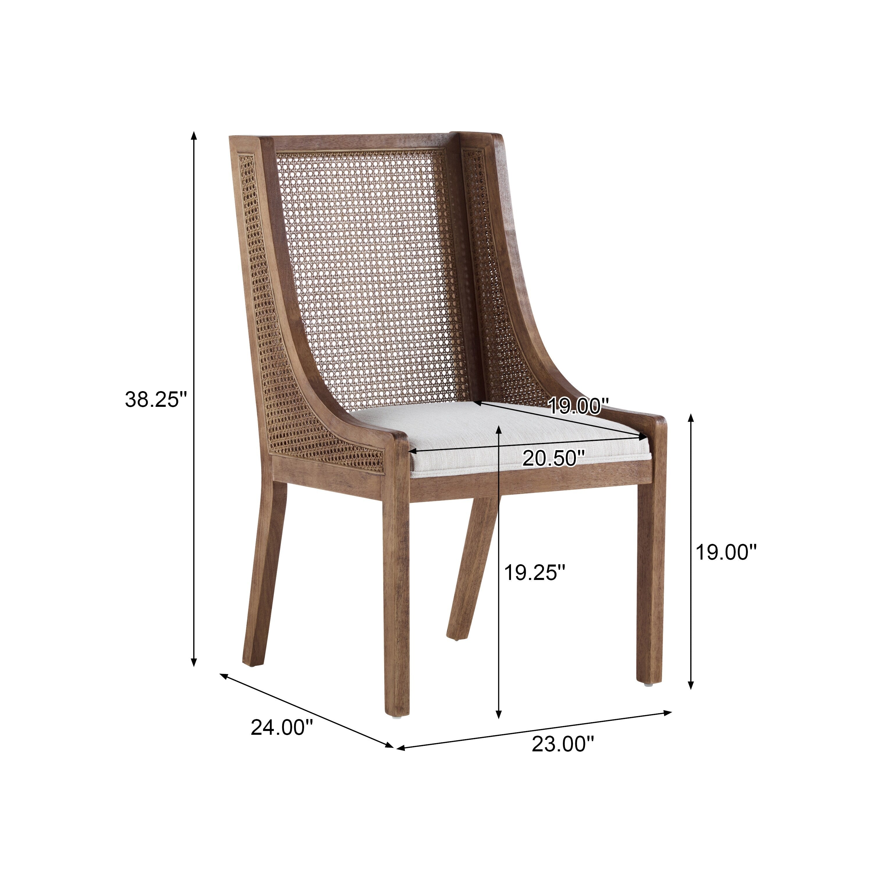 Chaises de salle à manger rembourrées en rotin et bois Maurers (lot de 2) par Christopher Knight Home