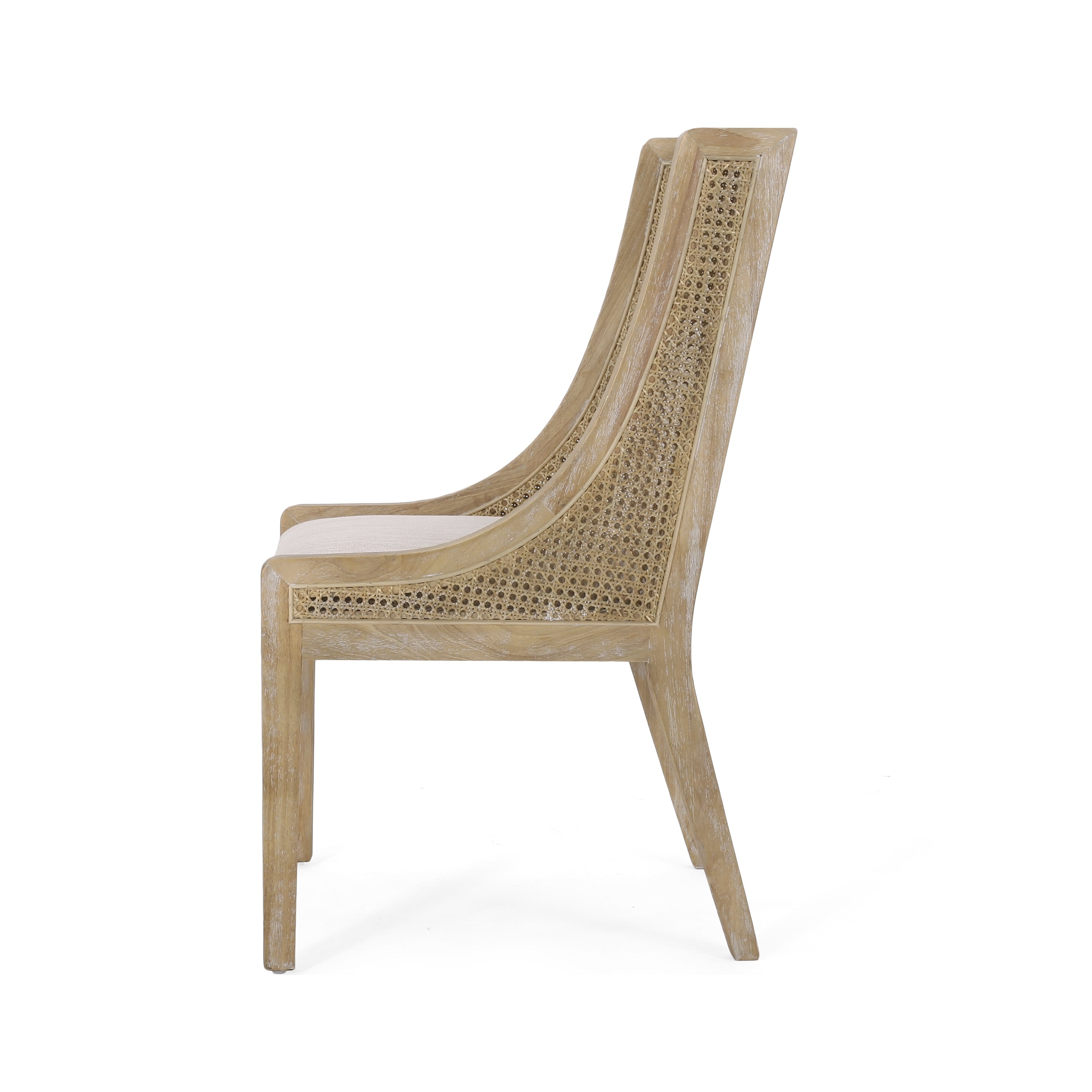 Chaises de salle à manger rembourrées en rotin et bois Maurers (lot de 2) par Christopher Knight Home