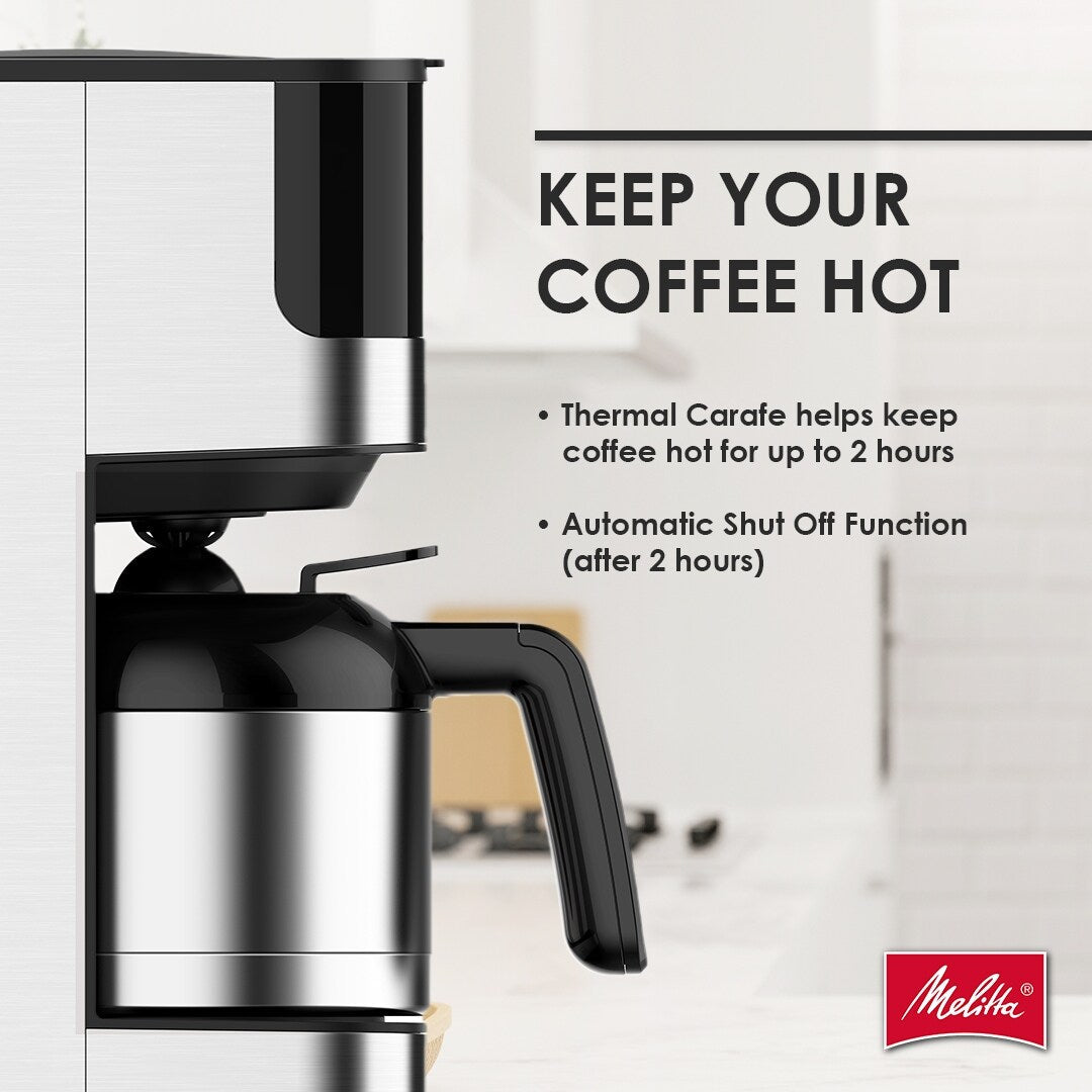 Cafetière filtre Melitta Aroma Tocco 8 tasses avec carafe thermique et écran tactile