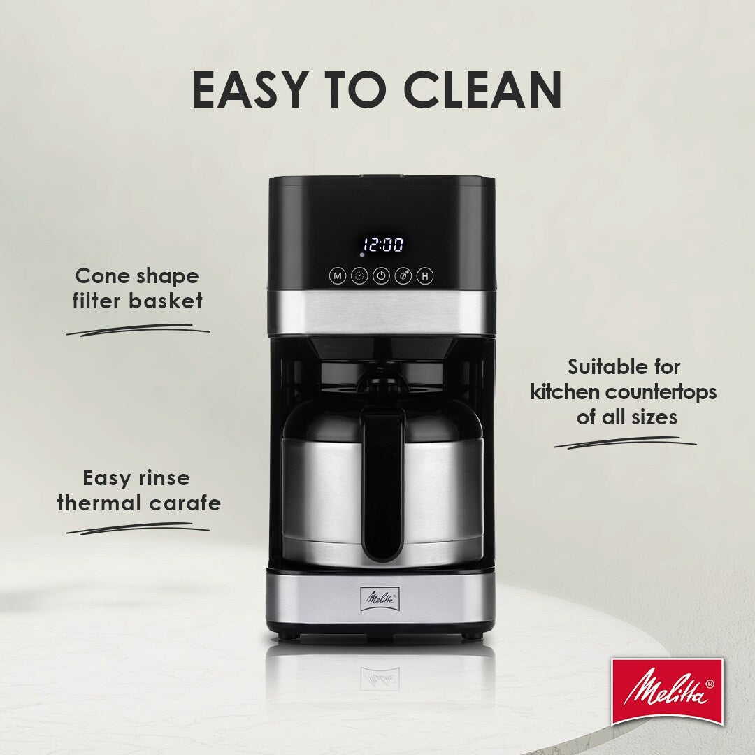 Cafetière filtre Melitta Aroma Tocco 8 tasses avec carafe thermique et écran tactile