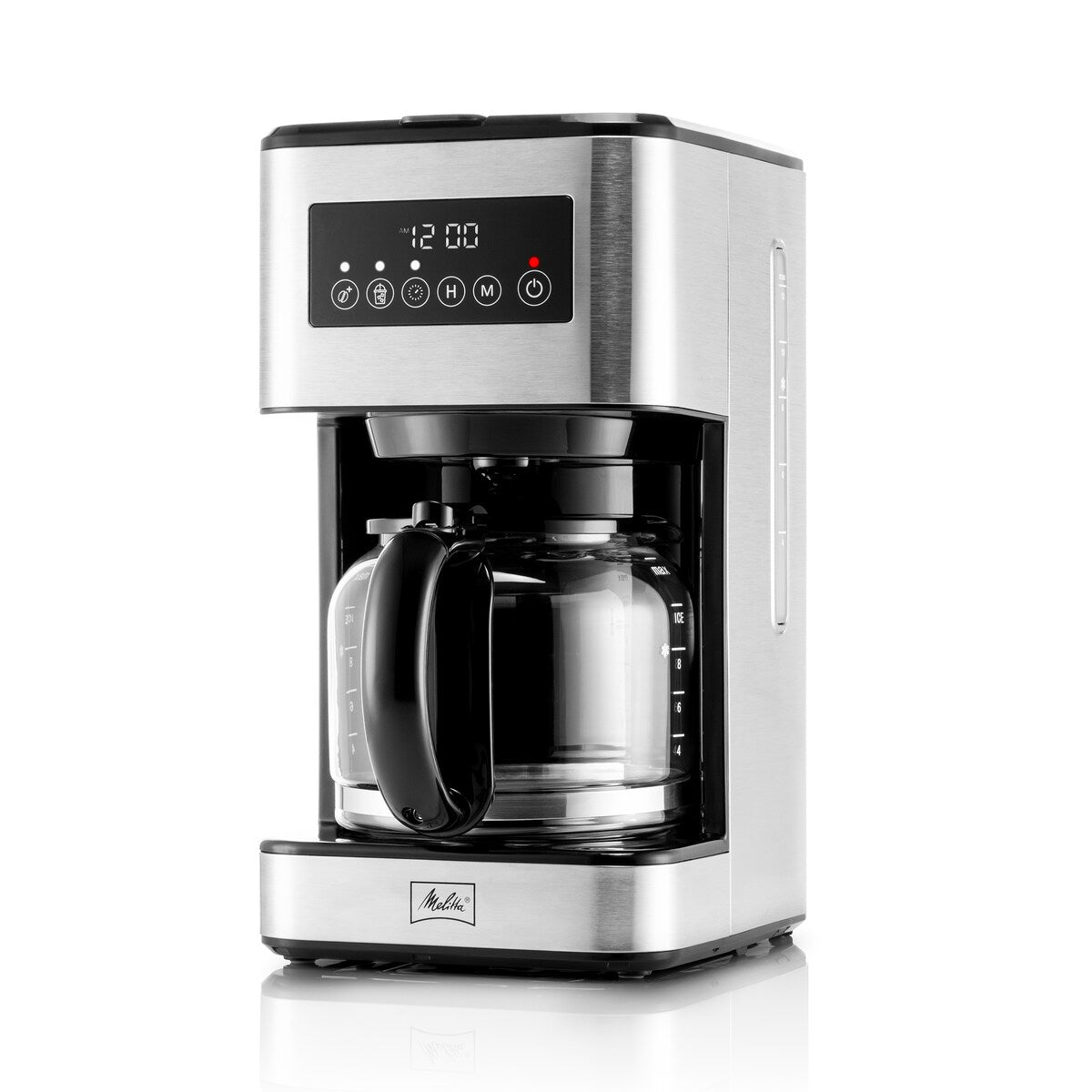 Cafetière filtre Melitta Aroma Tocco Plus 12 tasses, eau chaude et eau glacée, avec carafe en verre et écran tactile