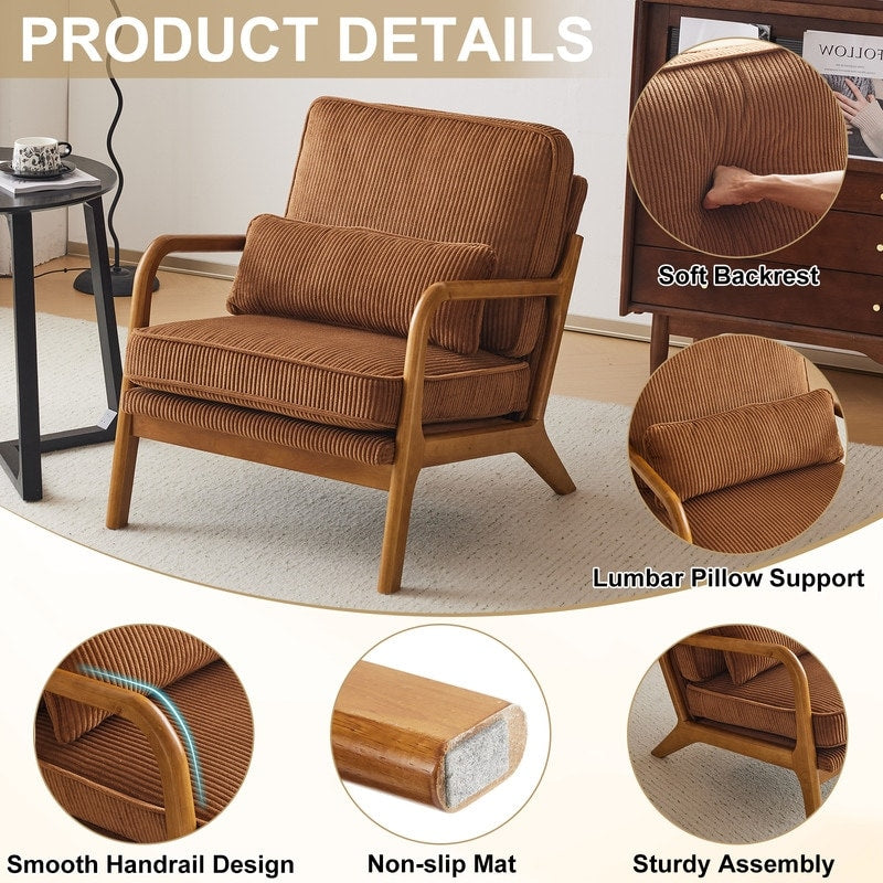 Chaise d'appoint rembourrée de style moderne du milieu du siècle