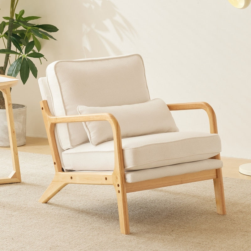Chaise d'appoint rembourrée de style moderne du milieu du siècle