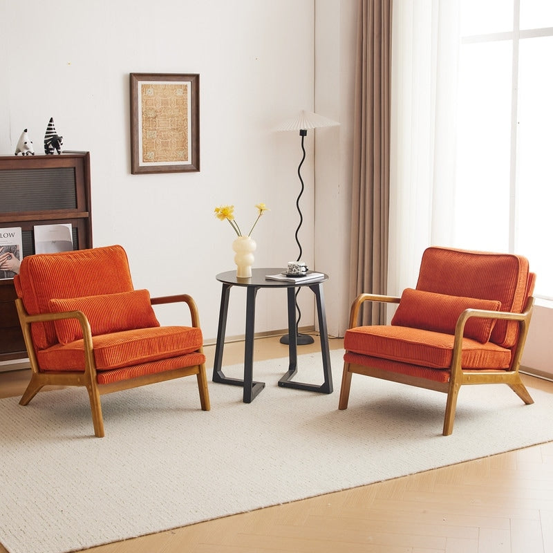 Chaise d'appoint rembourrée de style moderne du milieu du siècle