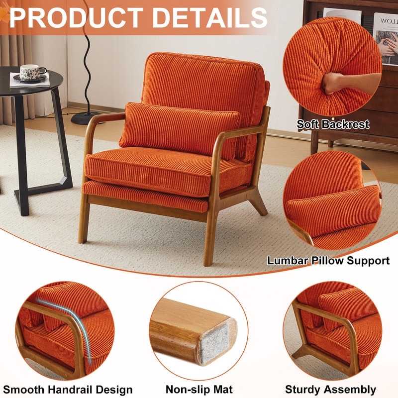 Chaise d'appoint rembourrée de style moderne du milieu du siècle