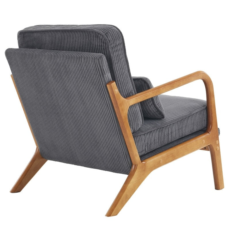 Chaise d'appoint rembourrée de style moderne du milieu du siècle