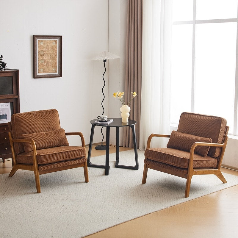 Chaise d'appoint rembourrée de style moderne du milieu du siècle