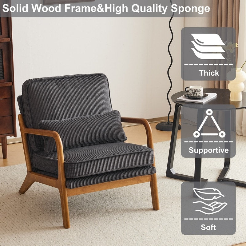 Chaise d'appoint rembourrée de style moderne du milieu du siècle