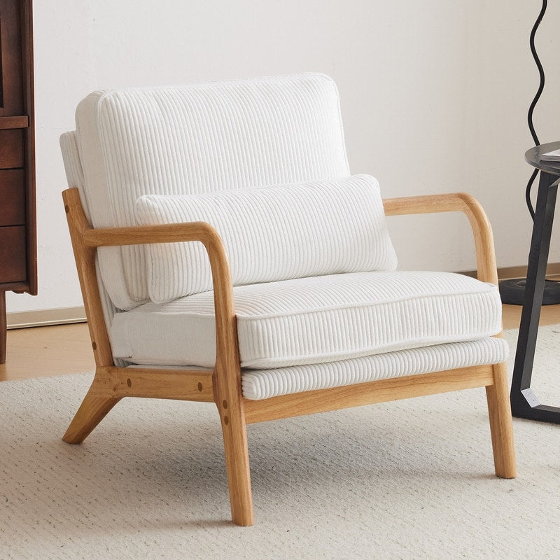 Chaise d'appoint rembourrée de style moderne du milieu du siècle