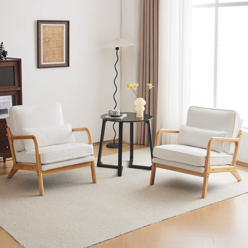 Chaise d'appoint rembourrée de style moderne du milieu du siècle