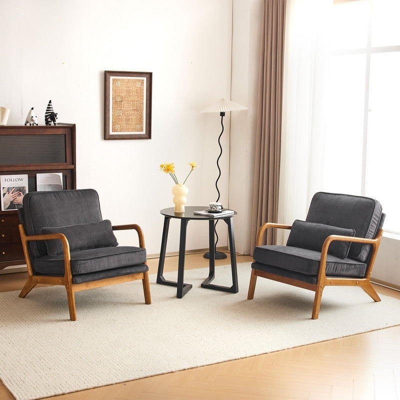 Chaise d'appoint rembourrée de style moderne du milieu du siècle