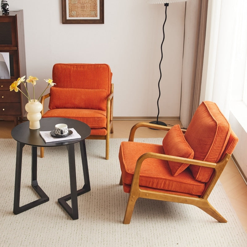 Chaise d'appoint rembourrée de style moderne du milieu du siècle