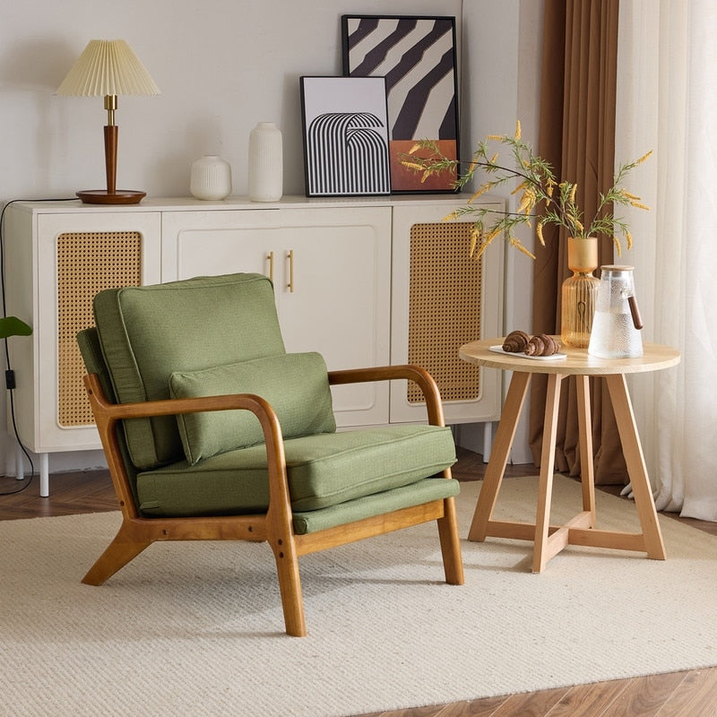 Chaise d'appoint rembourrée de style moderne du milieu du siècle