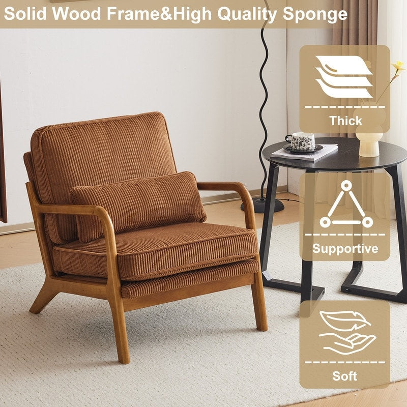 Chaise d'appoint rembourrée de style moderne du milieu du siècle