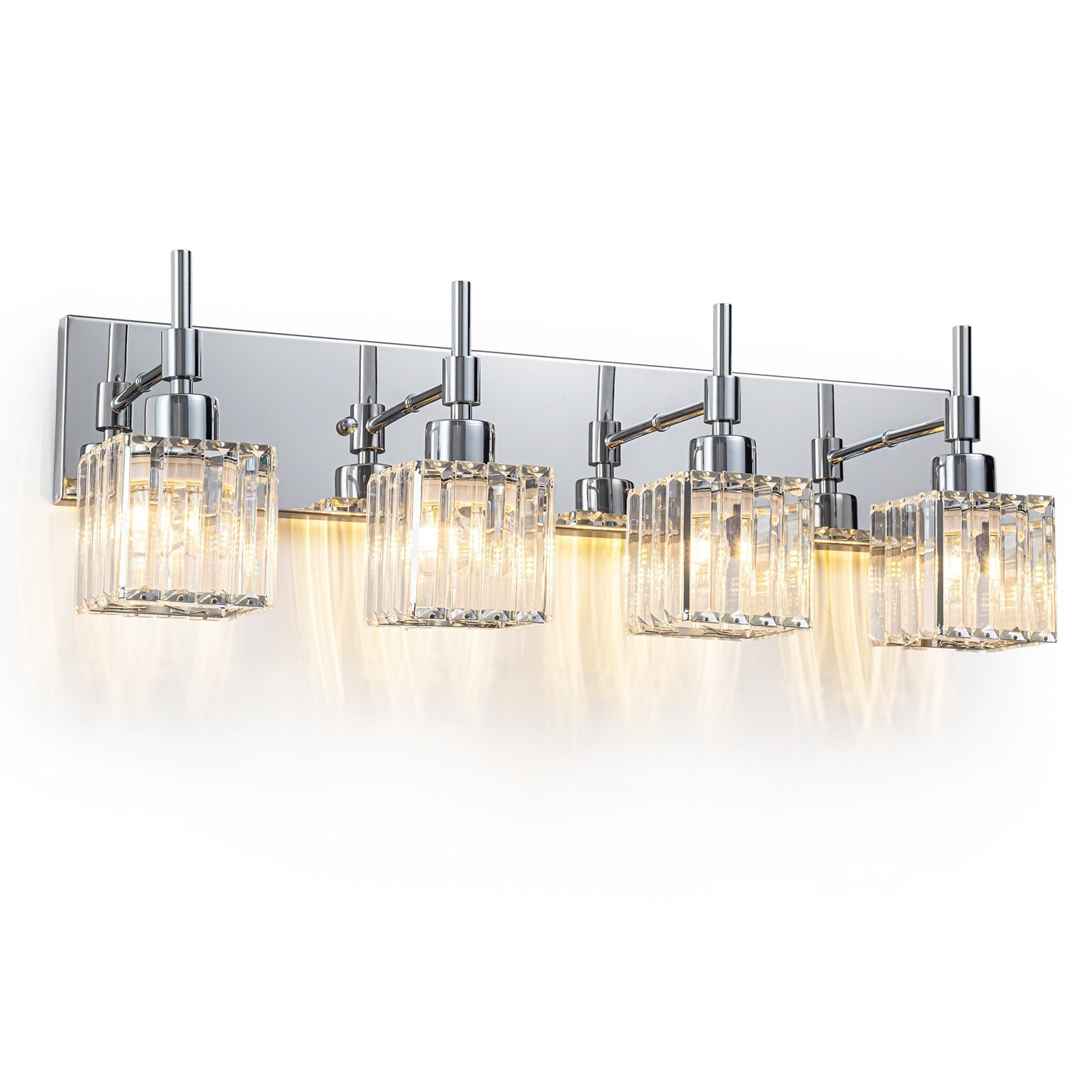 Luminaires de salle de bain en cristal à intensité variable Ora Modern sur miroir Glam Vanity Lights