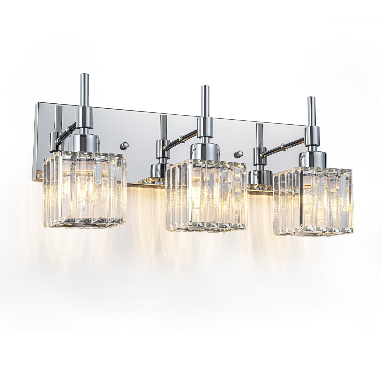 Luminaires de salle de bain en cristal à intensité variable Ora Modern sur miroir Glam Vanity Lights