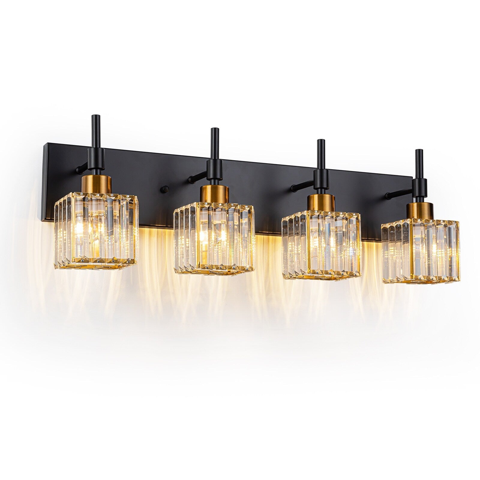 Luminaires de salle de bain en cristal à intensité variable Ora Modern sur miroir Glam Vanity Lights