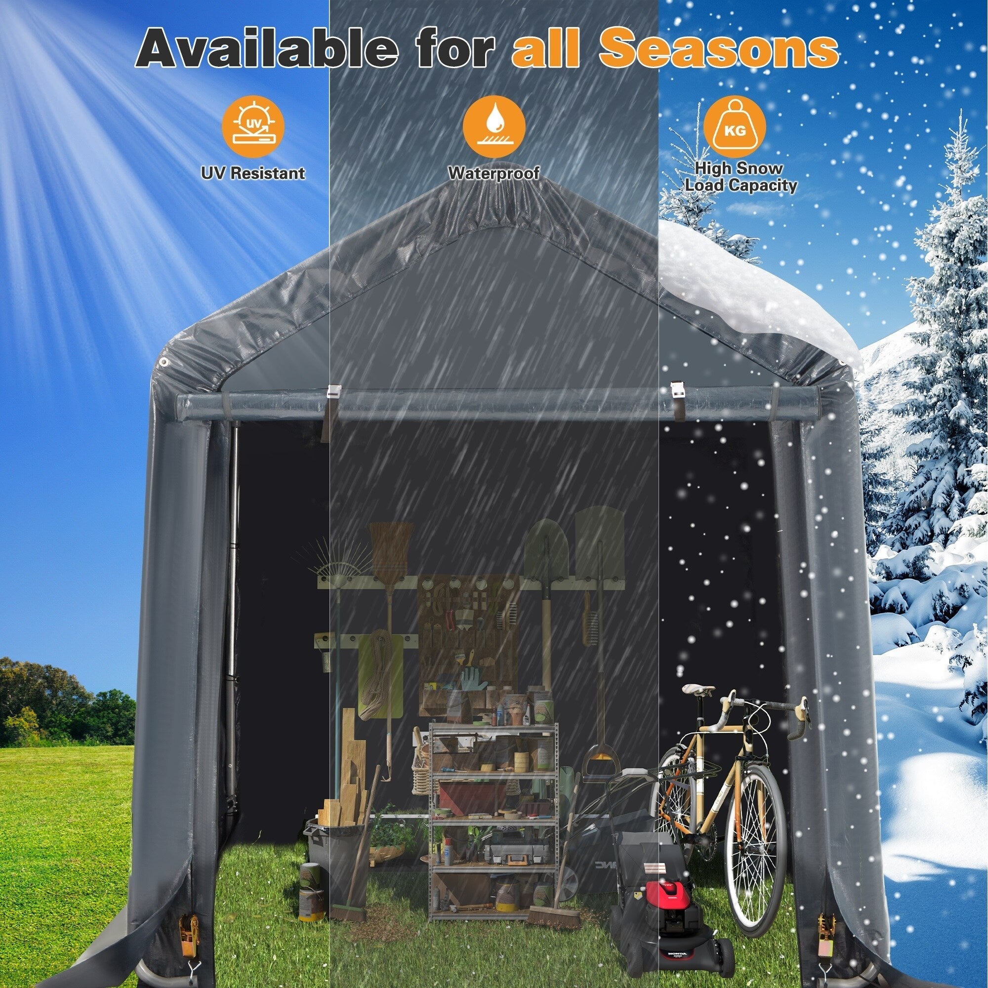 Abri de jardin et abri d'auto extérieur : abri portable pour vélos, motos et rangement de jardin