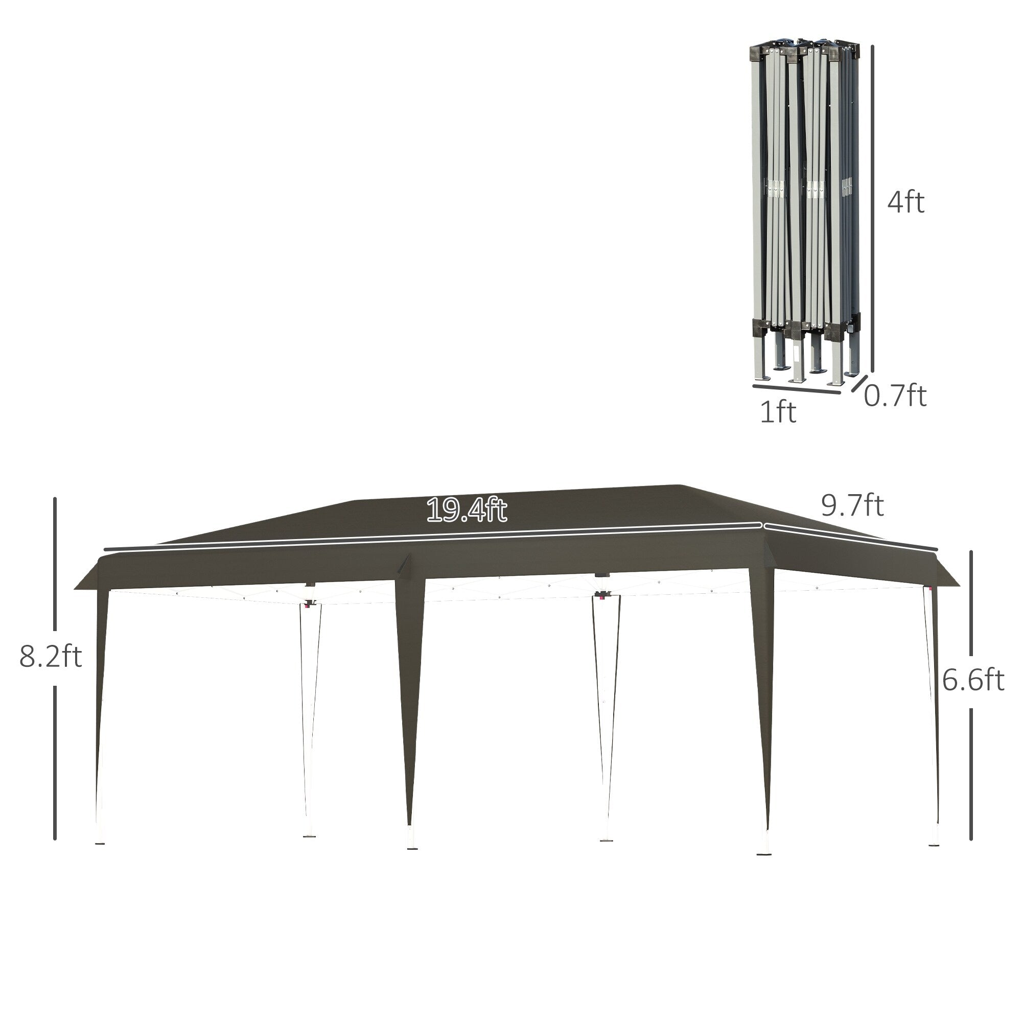 Auvent pop-up robuste Outsunny avec cadre robuste, toit anti-UV et sac de transport pour terrasse, jardin, plage et arrière-cour