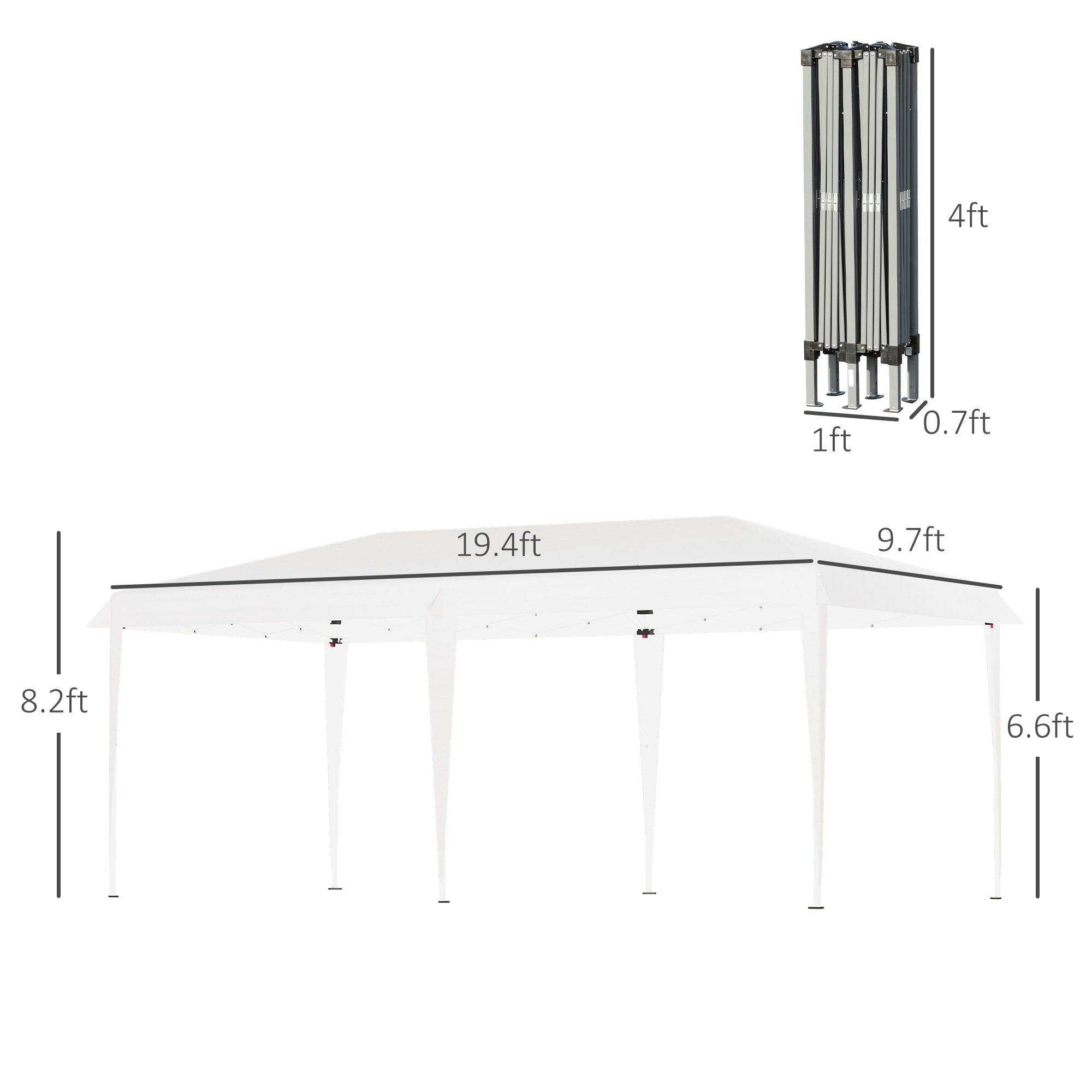 Auvent pop-up robuste Outsunny avec cadre robuste, toit anti-UV et sac de transport pour terrasse, jardin, plage et arrière-cour