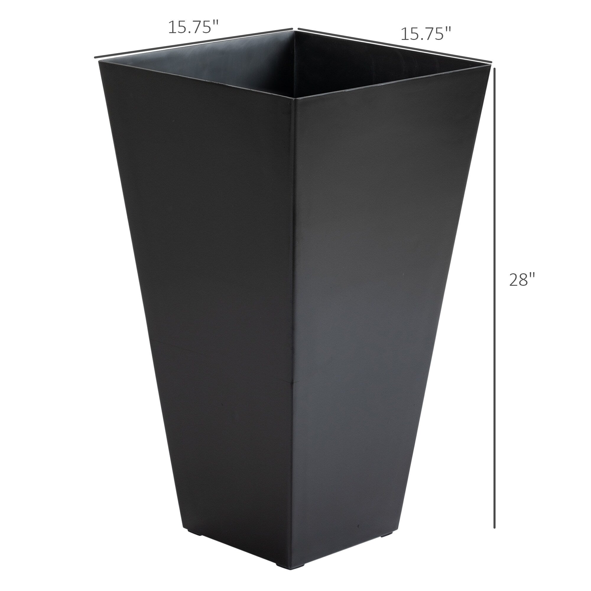 Lot de 3 grands pots de fleurs en plastique Outsunny 28 cm, pour l'intérieur et l'extérieur, pour l'entrée, la terrasse et la cour.