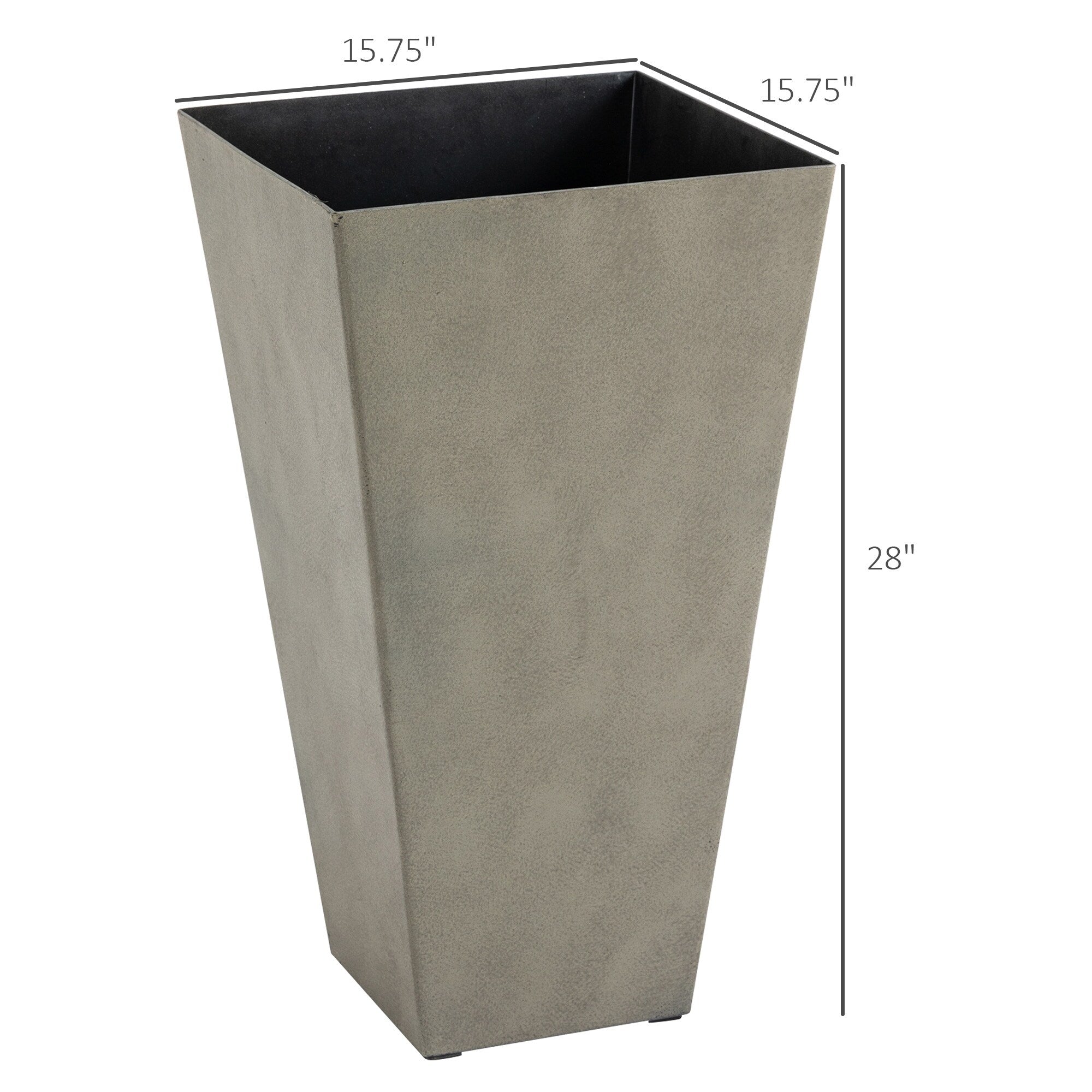 Lot de 3 grands pots de fleurs en plastique Outsunny 28 cm, pour l'intérieur et l'extérieur, pour l'entrée, la terrasse et la cour.