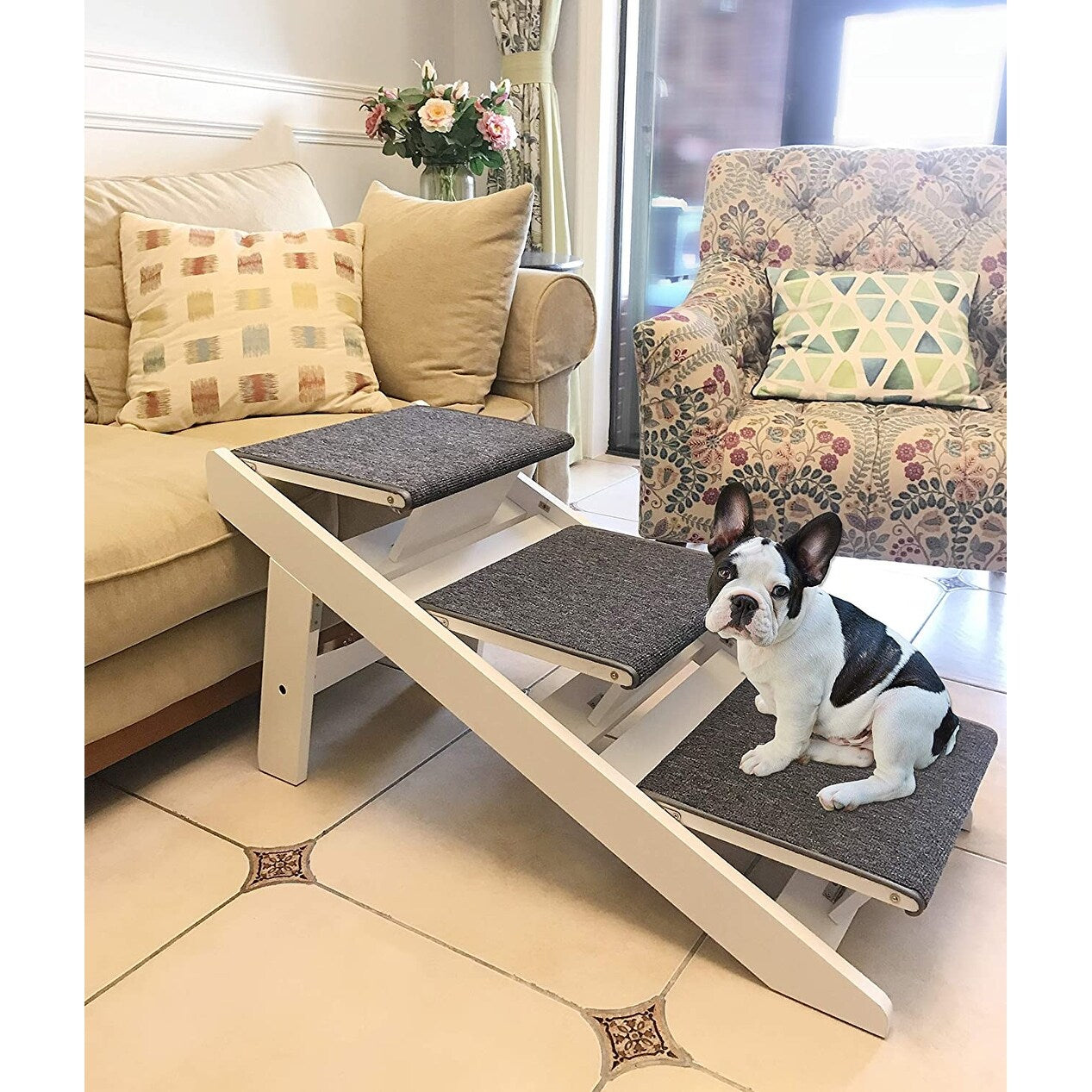 Escalier pliable portable 2 en 1 PAWLAND pour chiens, chats, lits hauts, marchepieds pour chiens, marchepied facile à monter pour animaux de compagnie