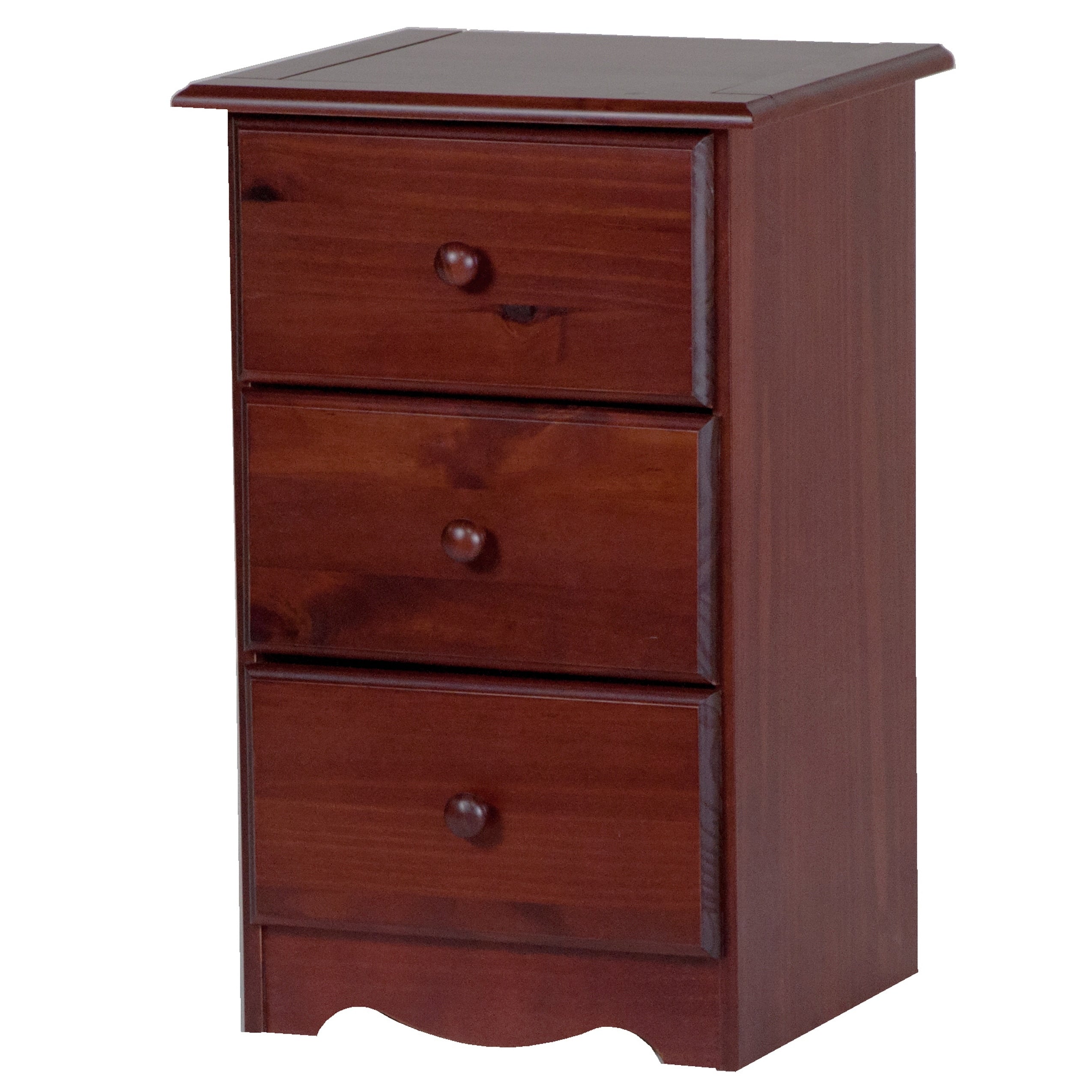 Table de chevet 3 tiroirs 100 % bois massif de Palace Imports avec boutons en métal ou en bois