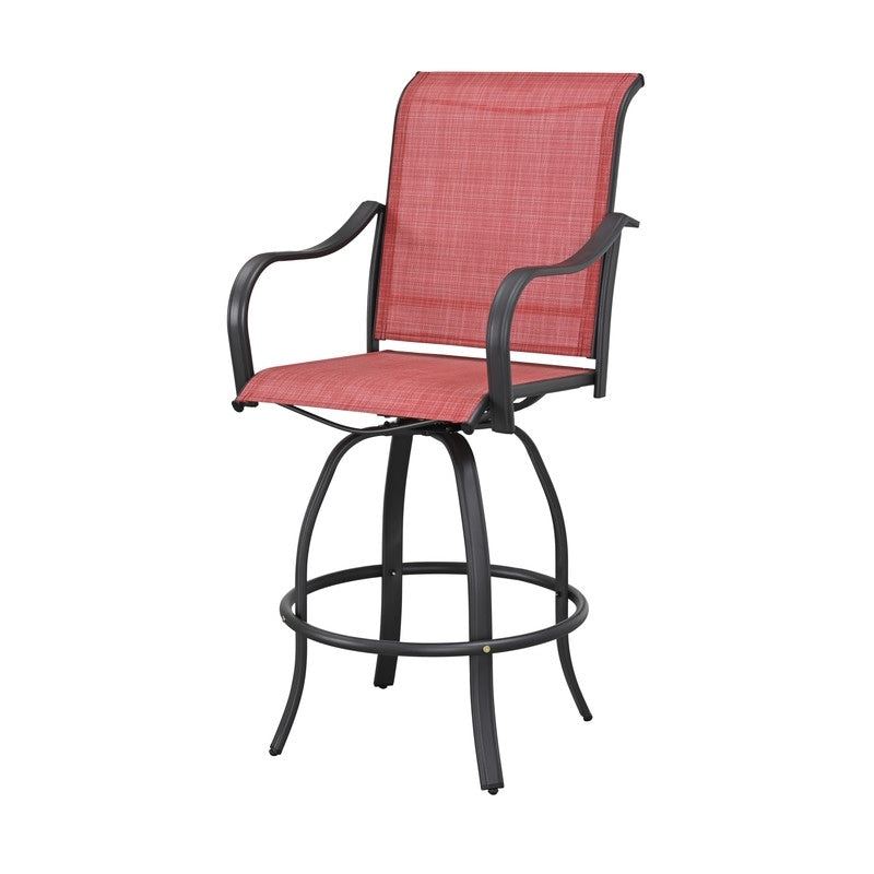 Chaise de bar pivotante à dossier haut en métal pour patio Festival (lot de 2)