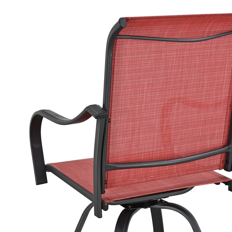 Chaise de bar pivotante à dossier haut en métal pour patio Festival (lot de 2)