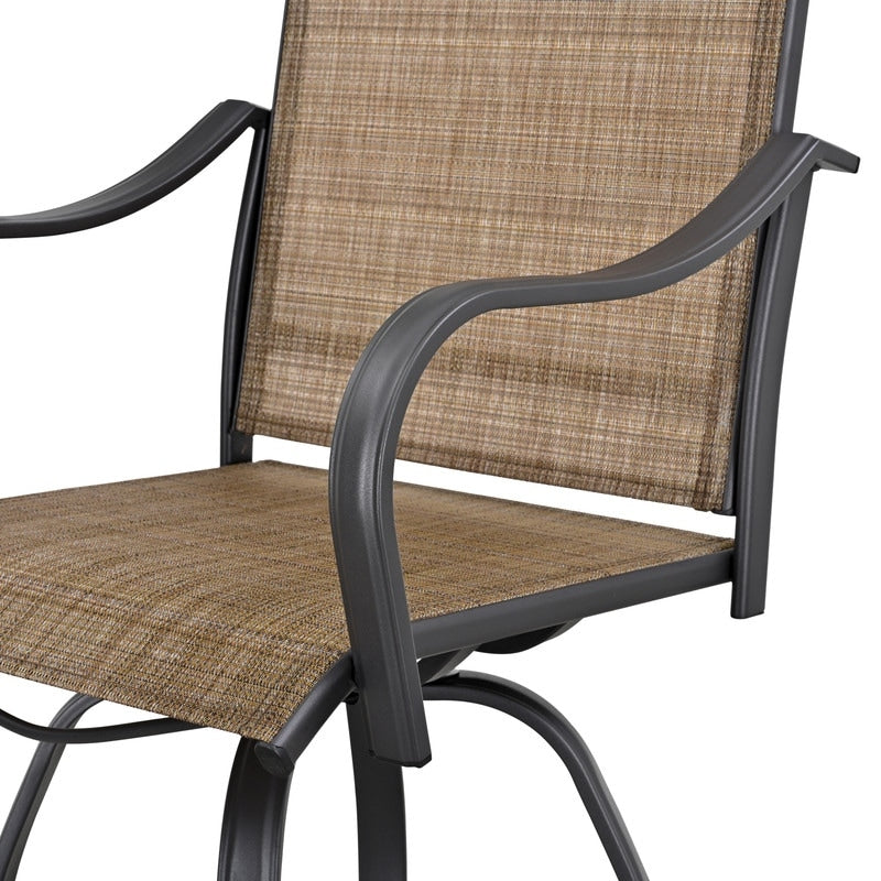 Chaise de bar pivotante à dossier haut en métal pour patio Festival (lot de 2)