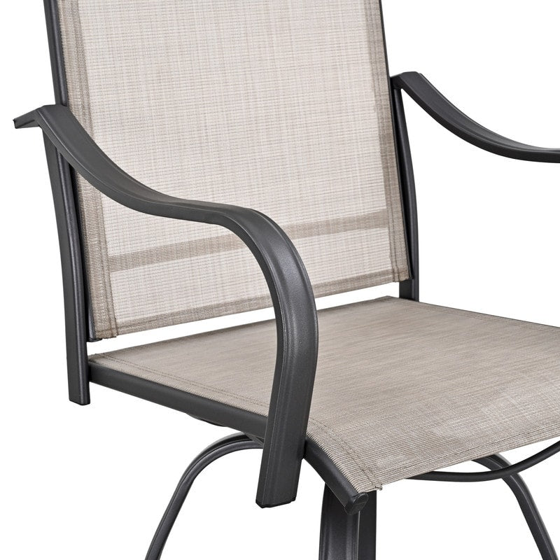 Chaise de bar pivotante à dossier haut en métal pour patio Festival (lot de 2)