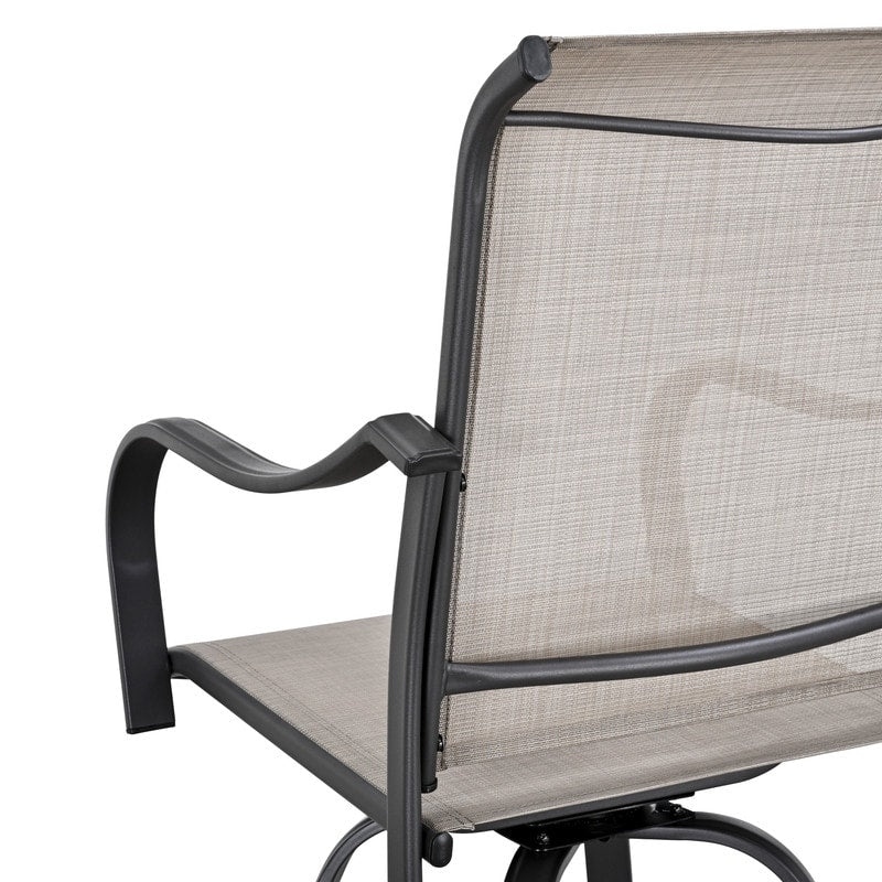 Chaise de bar pivotante à dossier haut en métal pour patio Festival (lot de 2)
