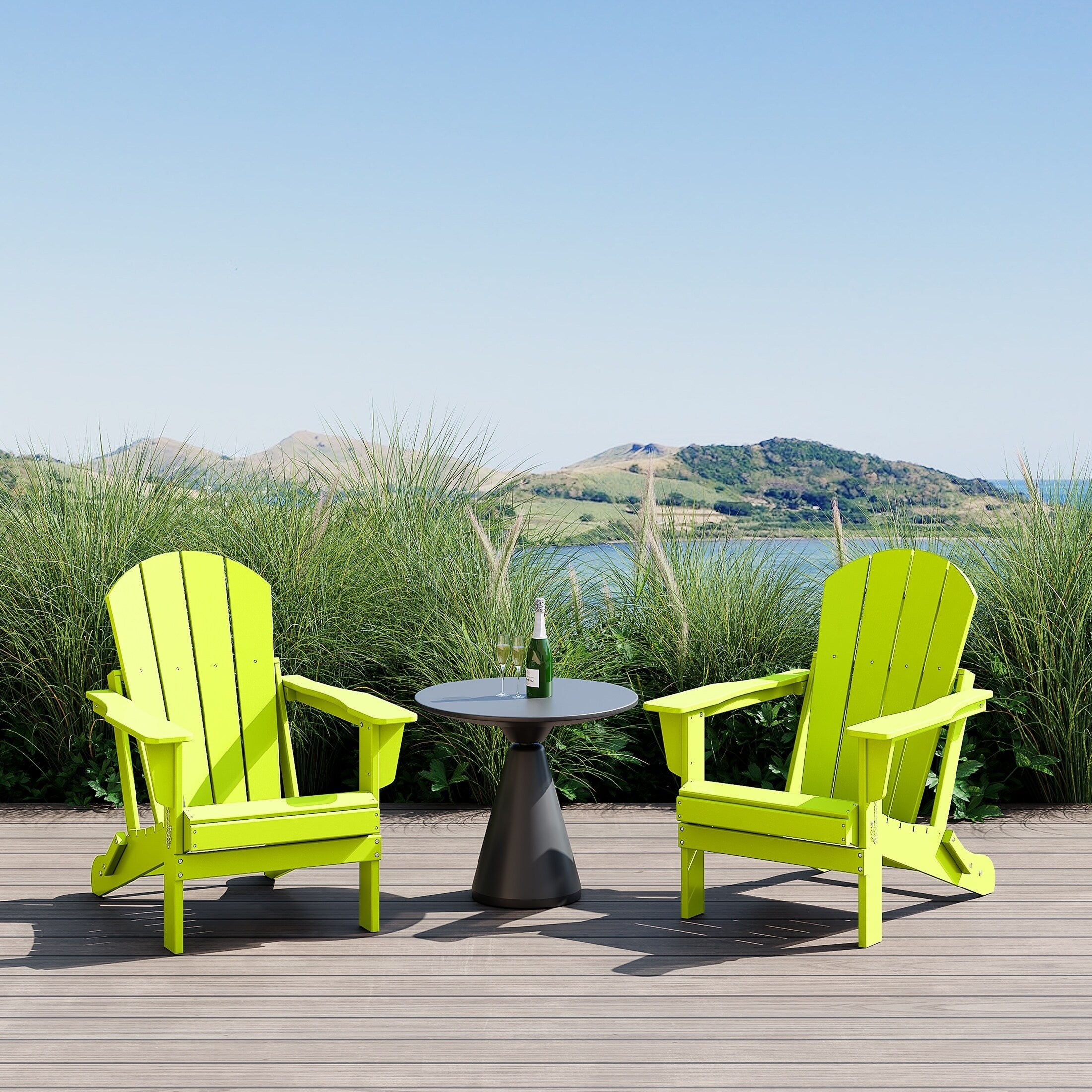 Chaises pliantes Adirondack Polytrends Laguna résistantes aux intempéries (lot de 2)