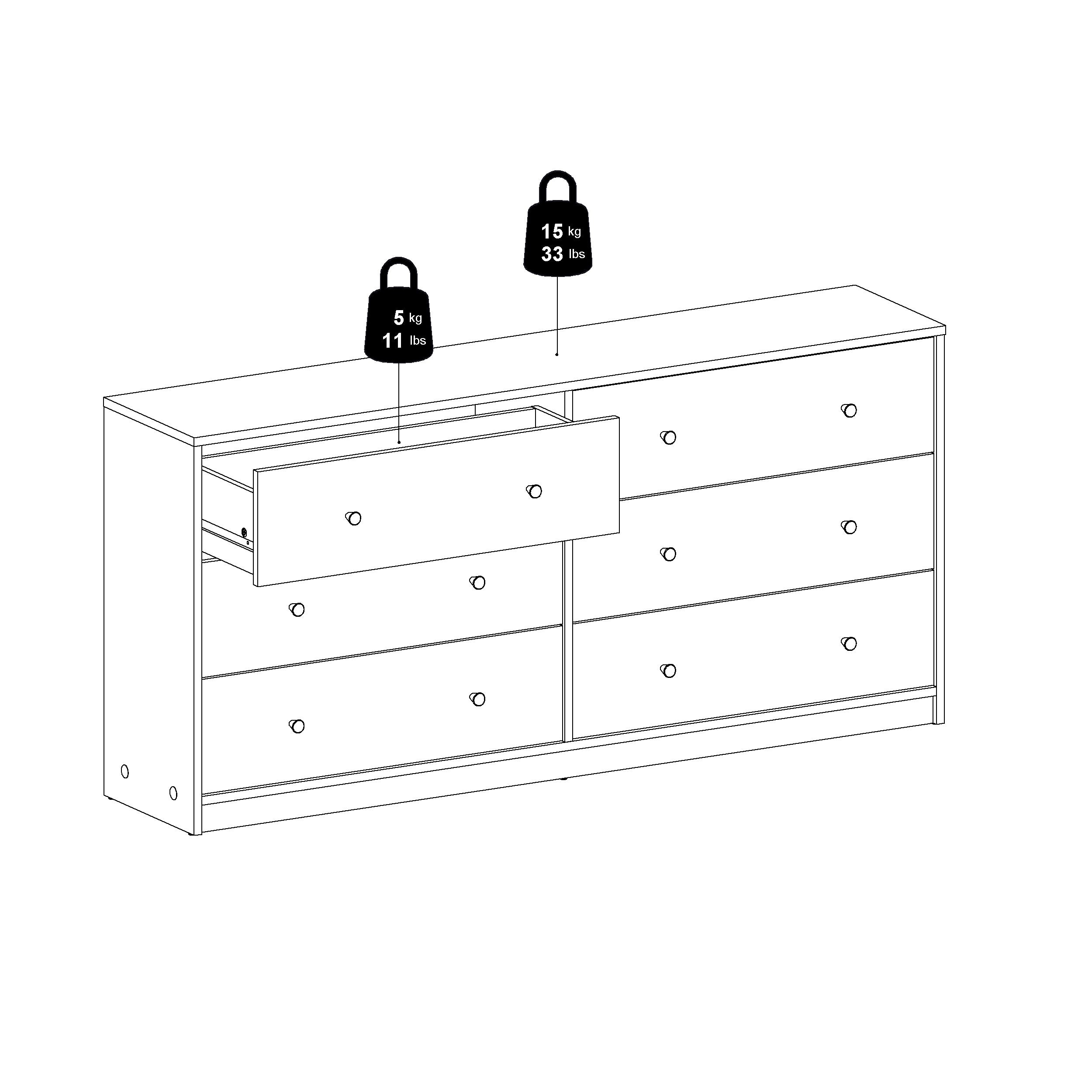 Porch & Den Zoe Commode double à 6 tiroirs