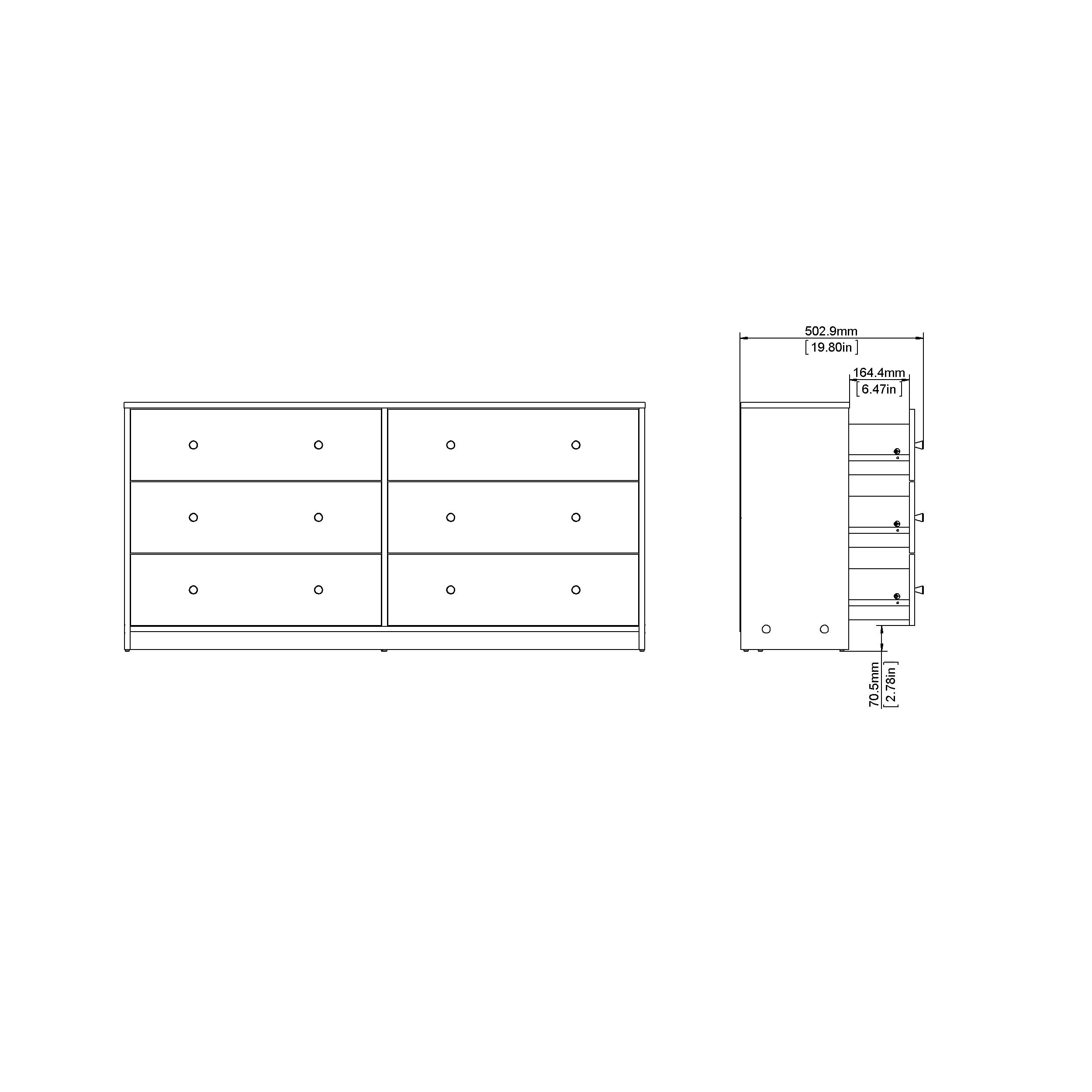 Porch & Den Zoe Commode double à 6 tiroirs