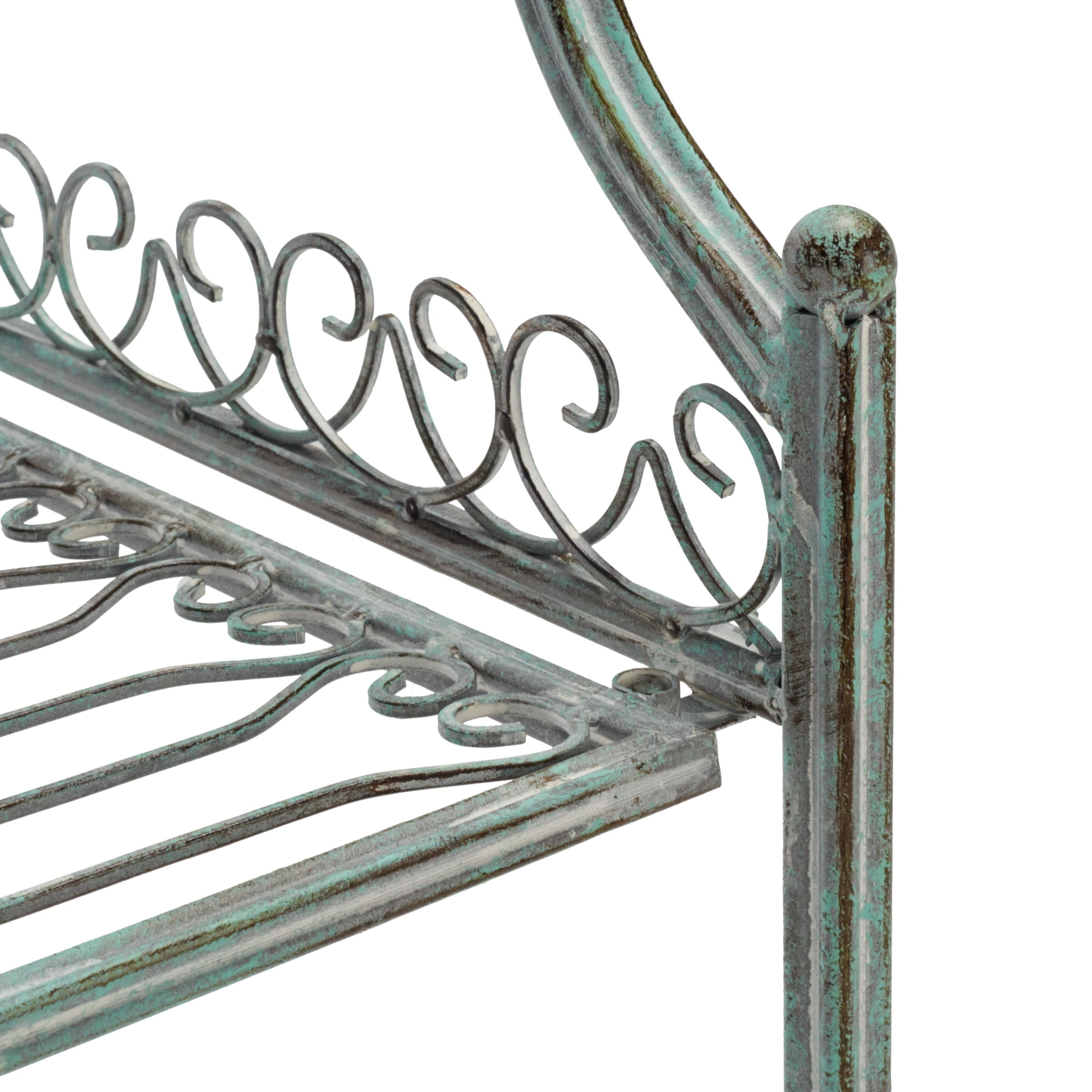 Étagère de boulangerie d'extérieur à 4 niveaux en fer forgé victorien SAFAVIEH Bryn - 25 po L x 15 po P x 63 po H - 25L x 15P x 63H