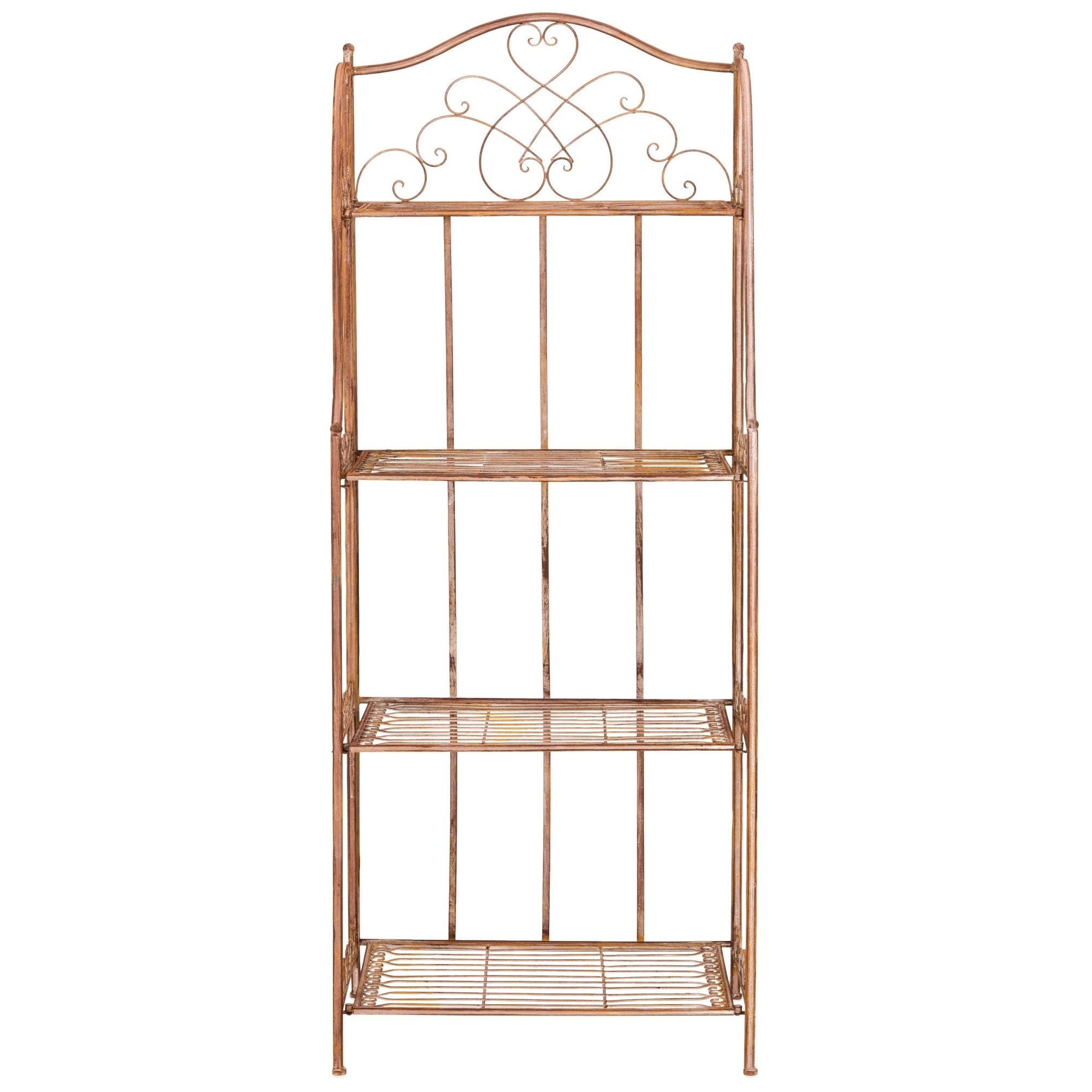 Étagère de boulangerie d'extérieur à 4 niveaux en fer forgé victorien SAFAVIEH Bryn - 25 po L x 15 po P x 63 po H - 25L x 15P x 63H