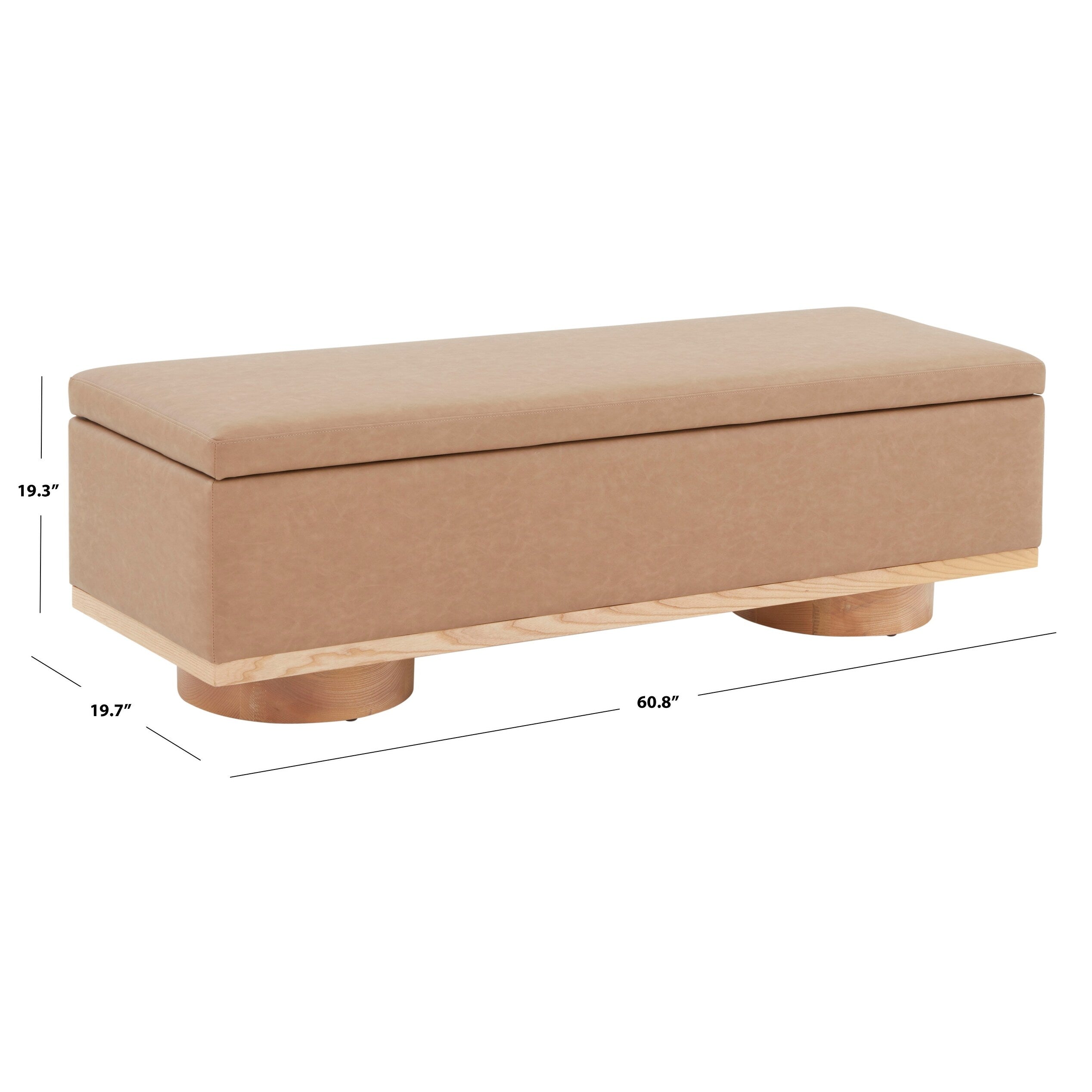 Banc de rangement SAFAVIEH Couture Sunneva Boucle - 61 po L x 20 po P x 19 po H - 61L x 20P x 19H