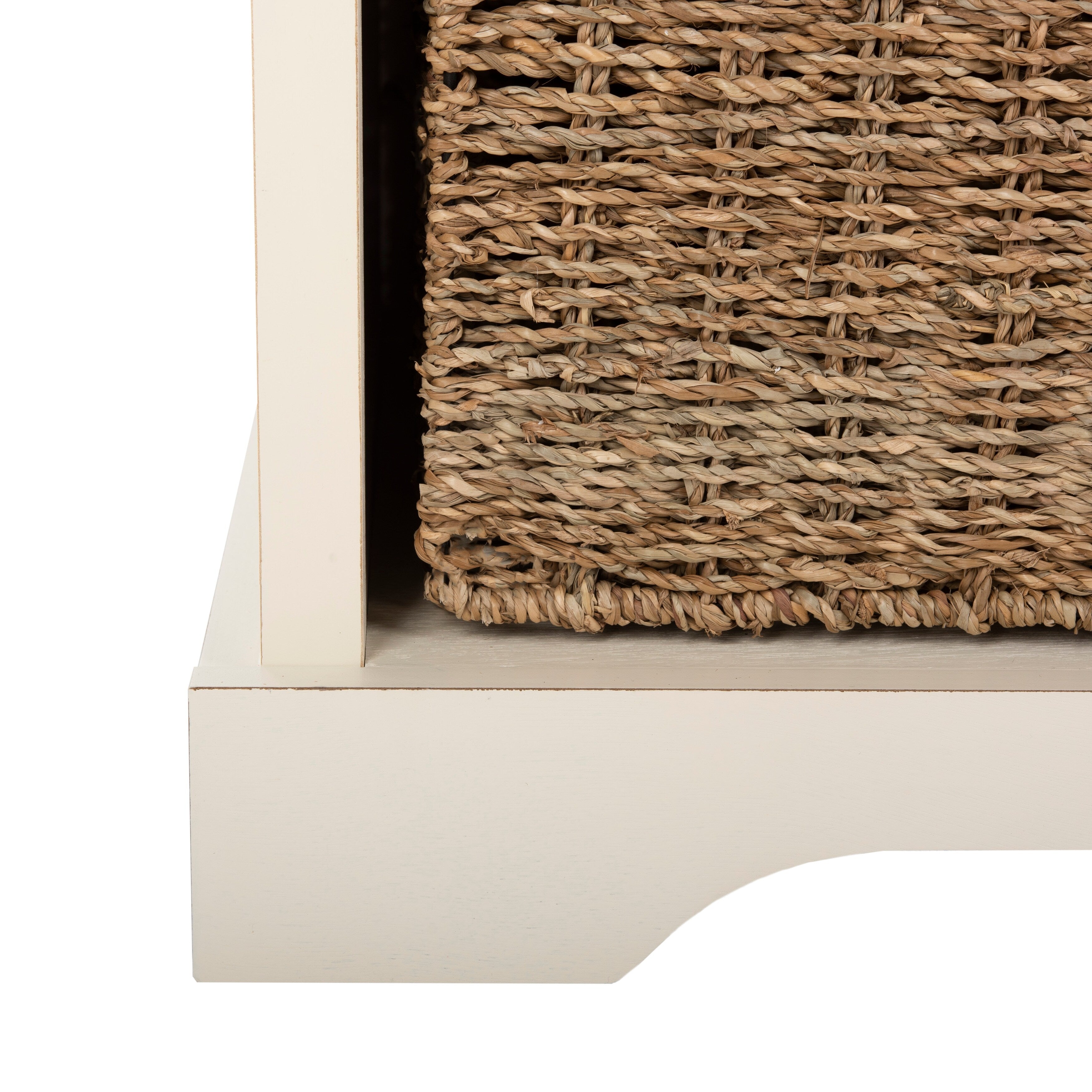 Banc de rangement SAFAVIEH Eola gris/blanc - 47 x 16,1 x 19,9 - 47 L x 16 P x 20 H