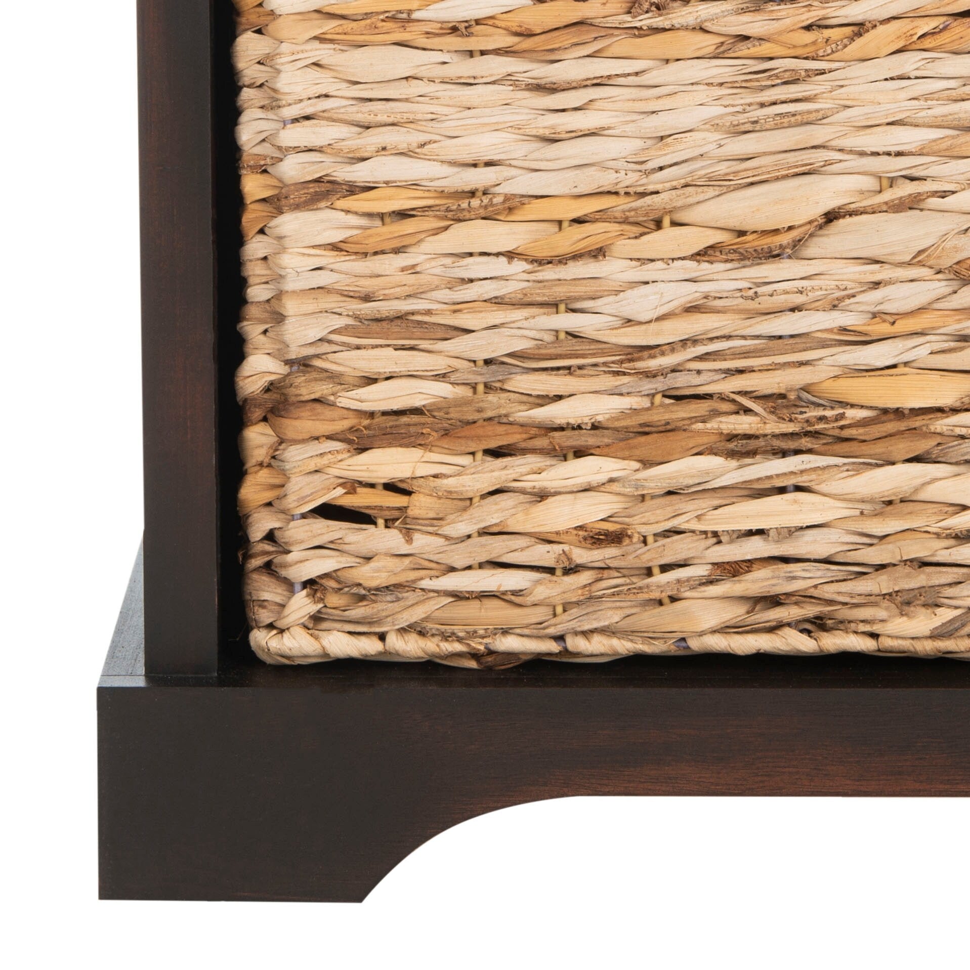 Banc de rangement tressé marron Euphemia de SAFAVIEH - 33,5 x 16,1 x 19,9 - 34 L x 16 P x 20 H