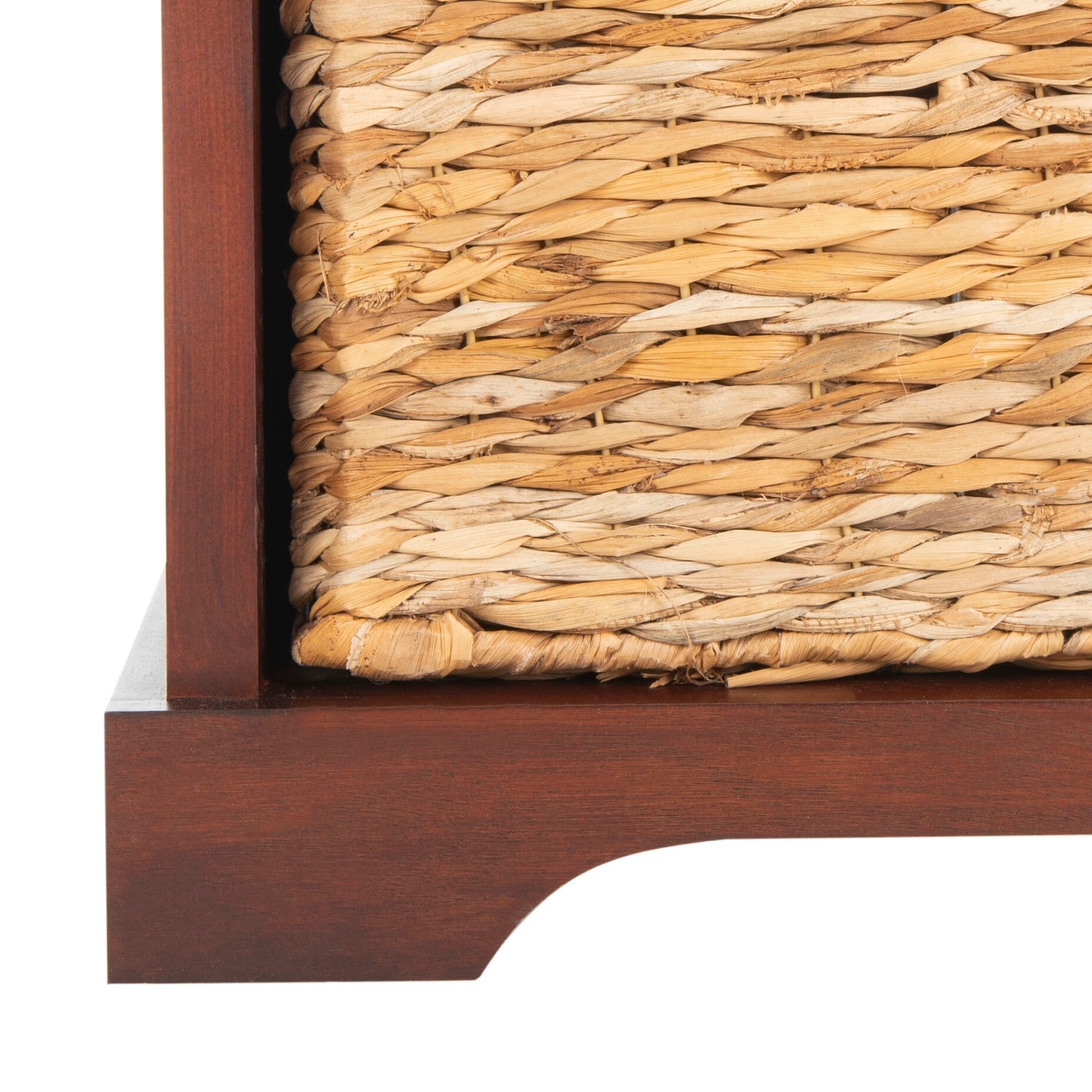 Banc de rangement tressé marron Euphemia de SAFAVIEH - 33,5 x 16,1 x 19,9 - 34 L x 16 P x 20 H