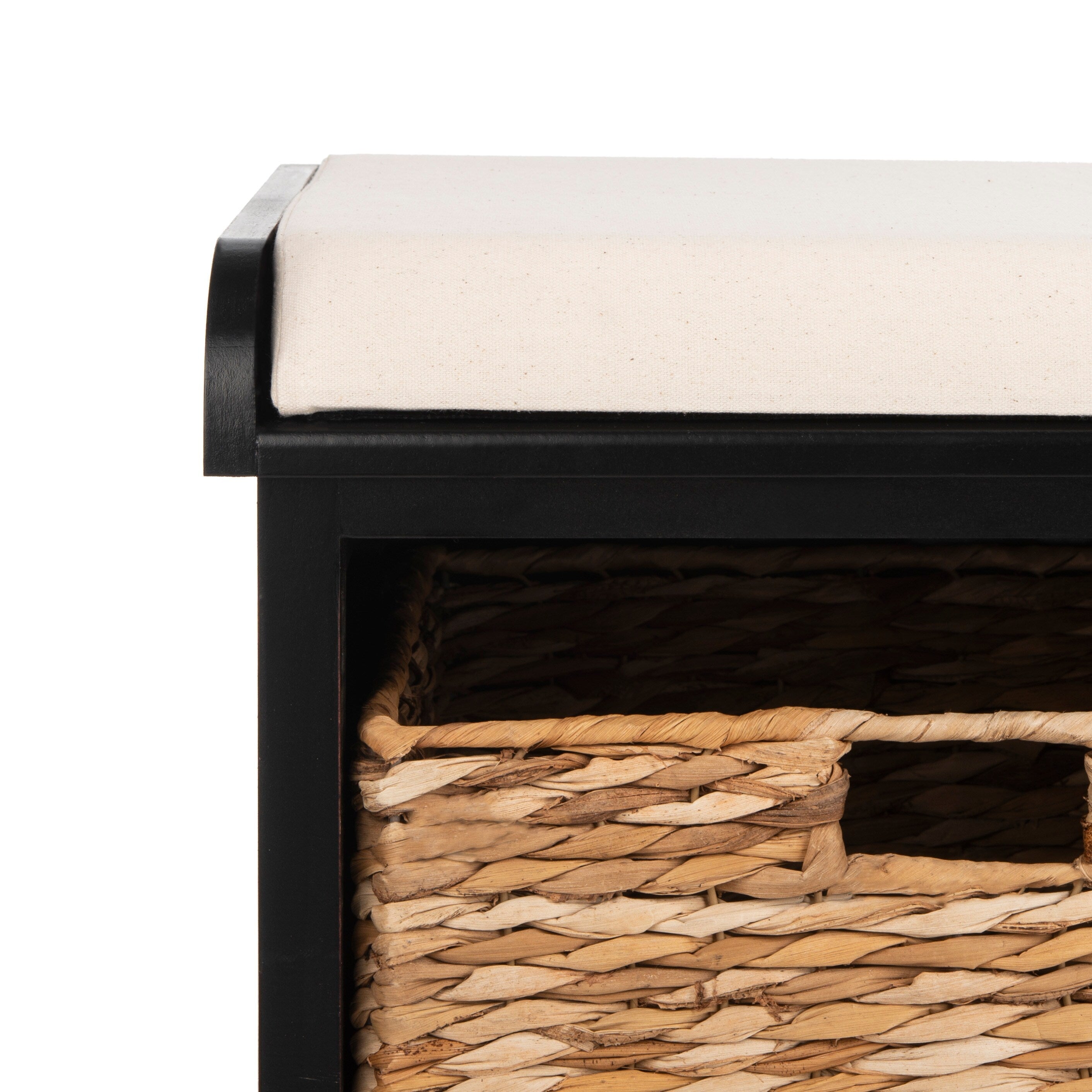 Banc de rangement tressé marron Euphemia de SAFAVIEH - 33,5 x 16,1 x 19,9 - 34 L x 16 P x 20 H