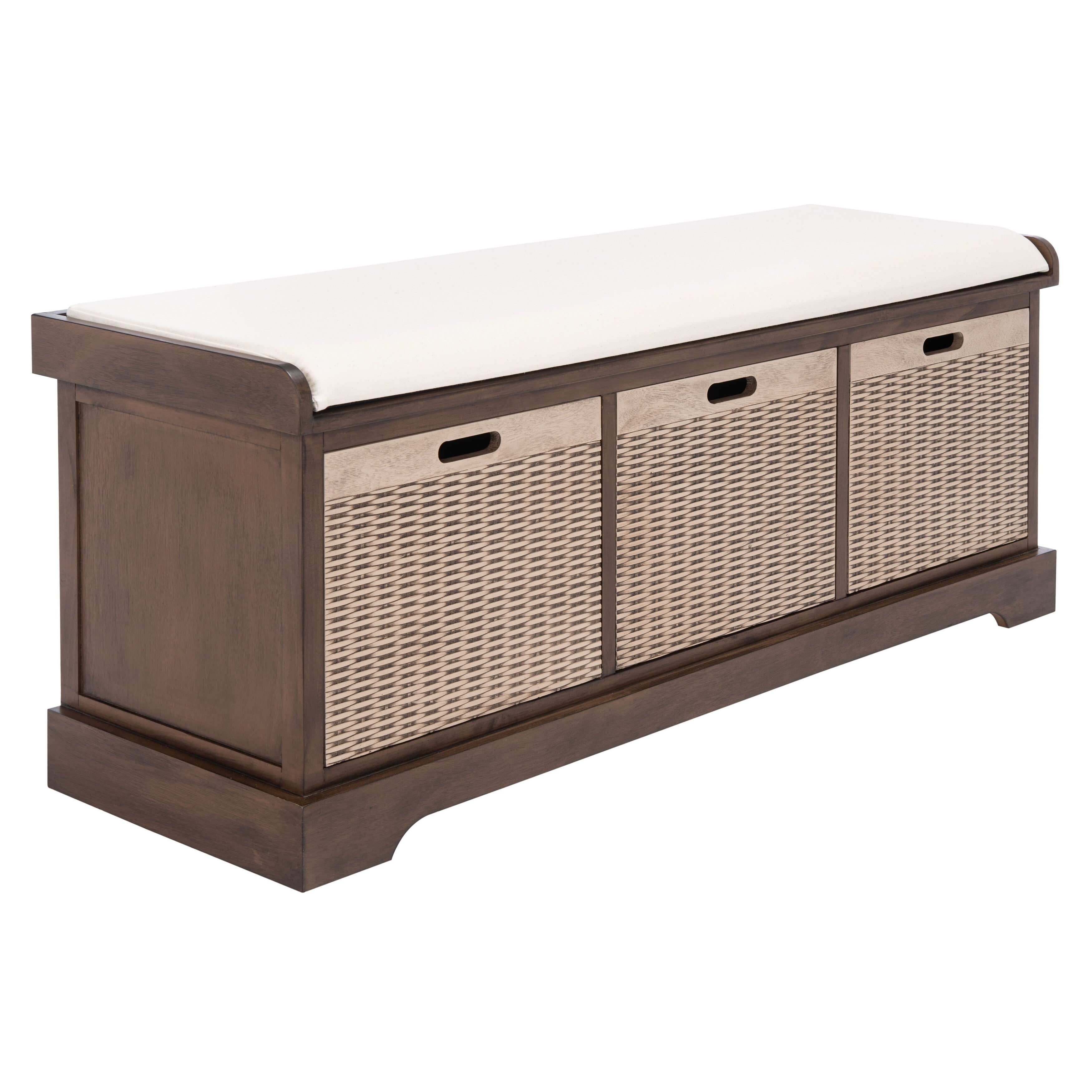 Banc de rangement à 3 tiroirs avec coussins SAFAVIEH Fiorello - 47,3 L x 15 L x 19 H - 47 L x 15 P x 19 H