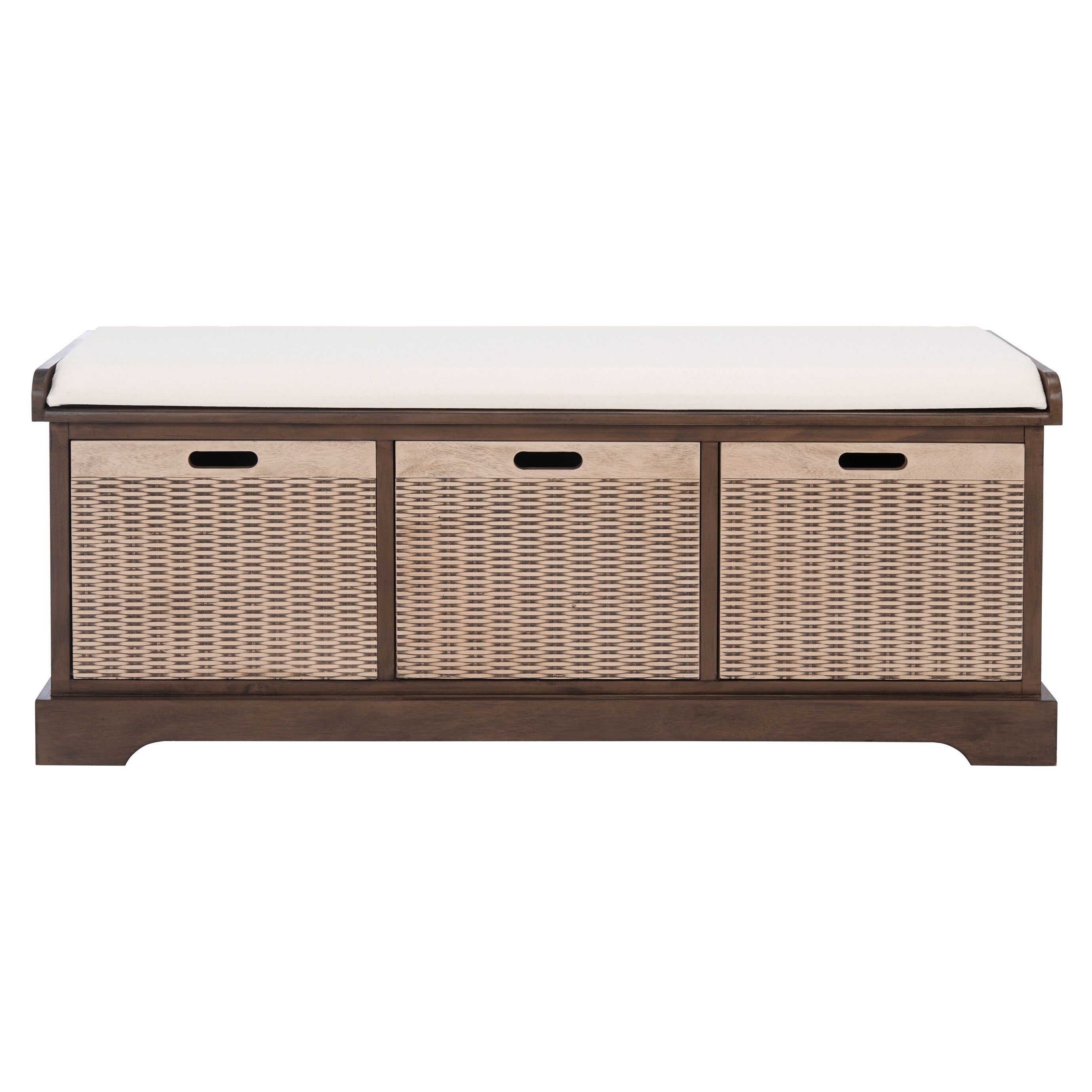 Banc de rangement à 3 tiroirs avec coussins SAFAVIEH Fiorello - 47,3 L x 15 L x 19 H - 47 L x 15 P x 19 H
