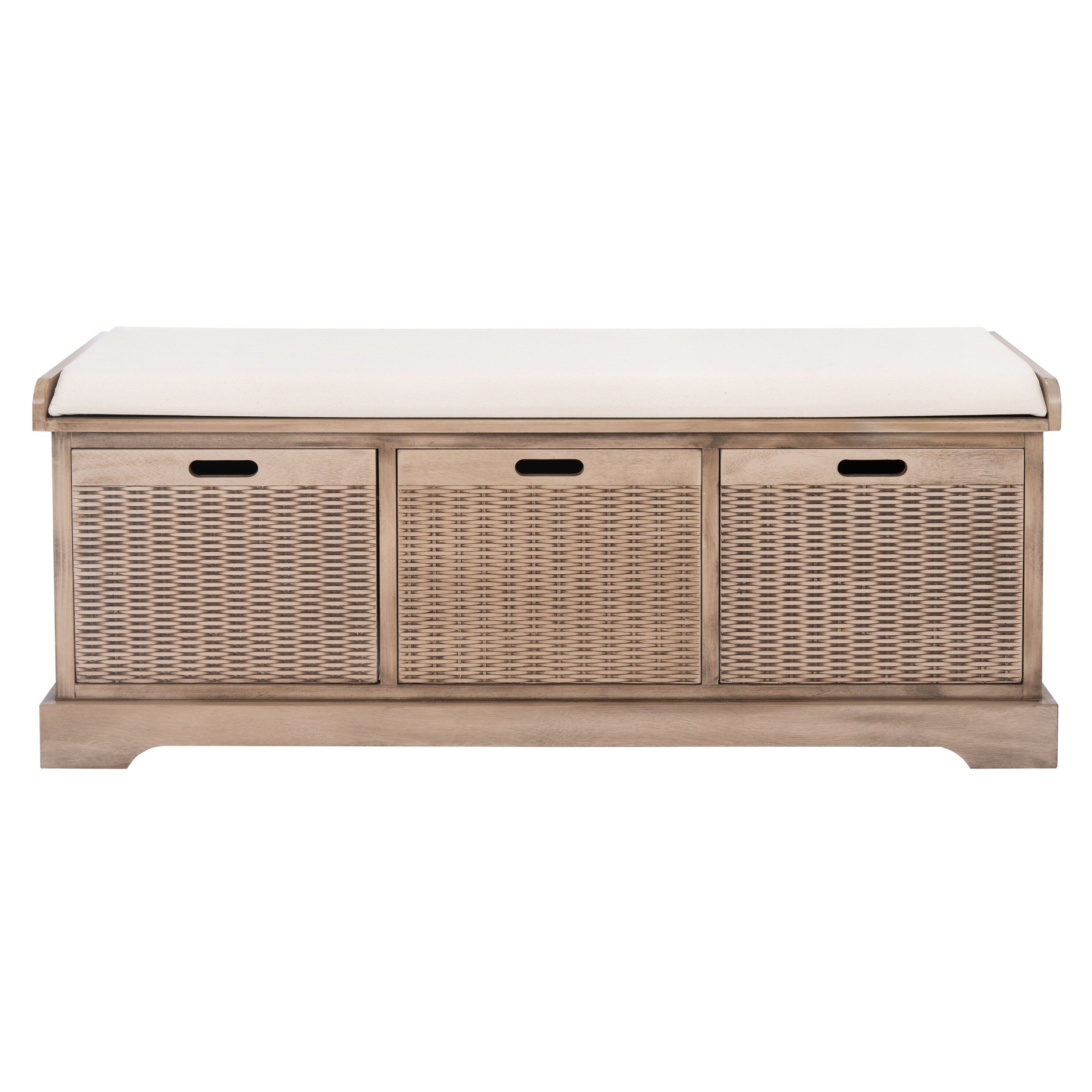 Banc de rangement à 3 tiroirs avec coussins SAFAVIEH Fiorello - 47,3 L x 15 L x 19 H - 47 L x 15 P x 19 H