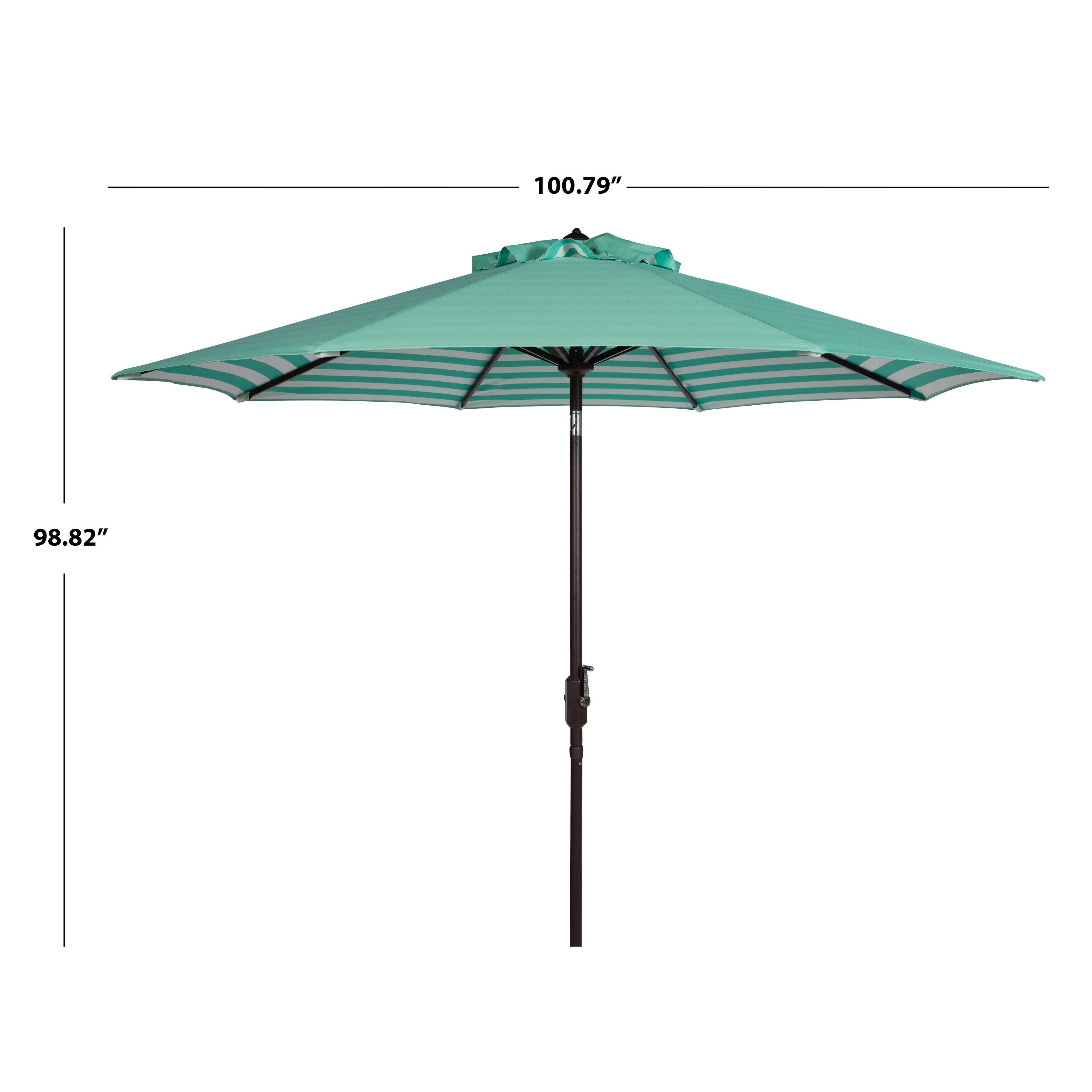 Parasol d'extérieur à manivelle rayé SAFAVIEH Hadire Inside Out de 9 pieds