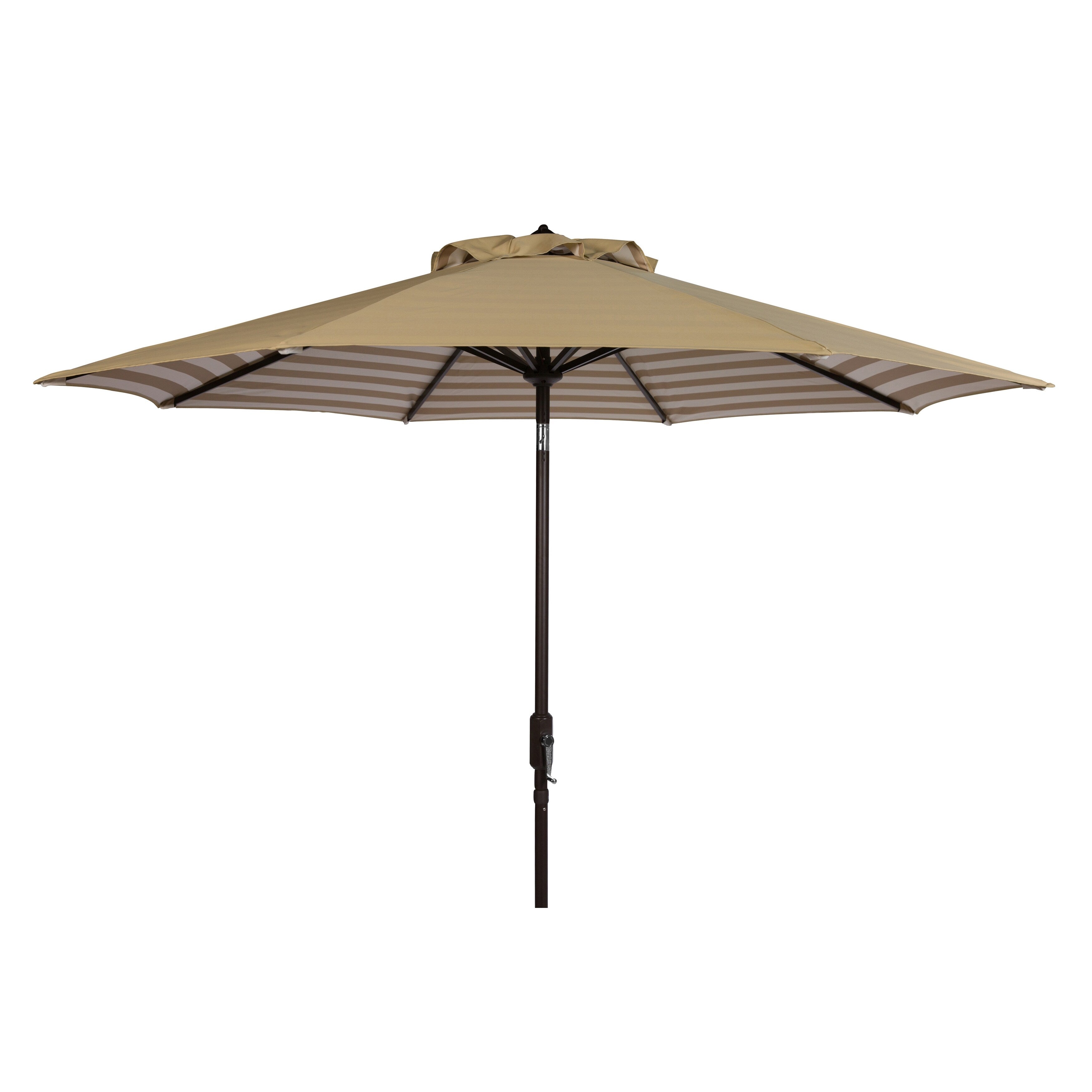 Parasol d'extérieur à manivelle rayé SAFAVIEH Hadire Inside Out de 9 pieds