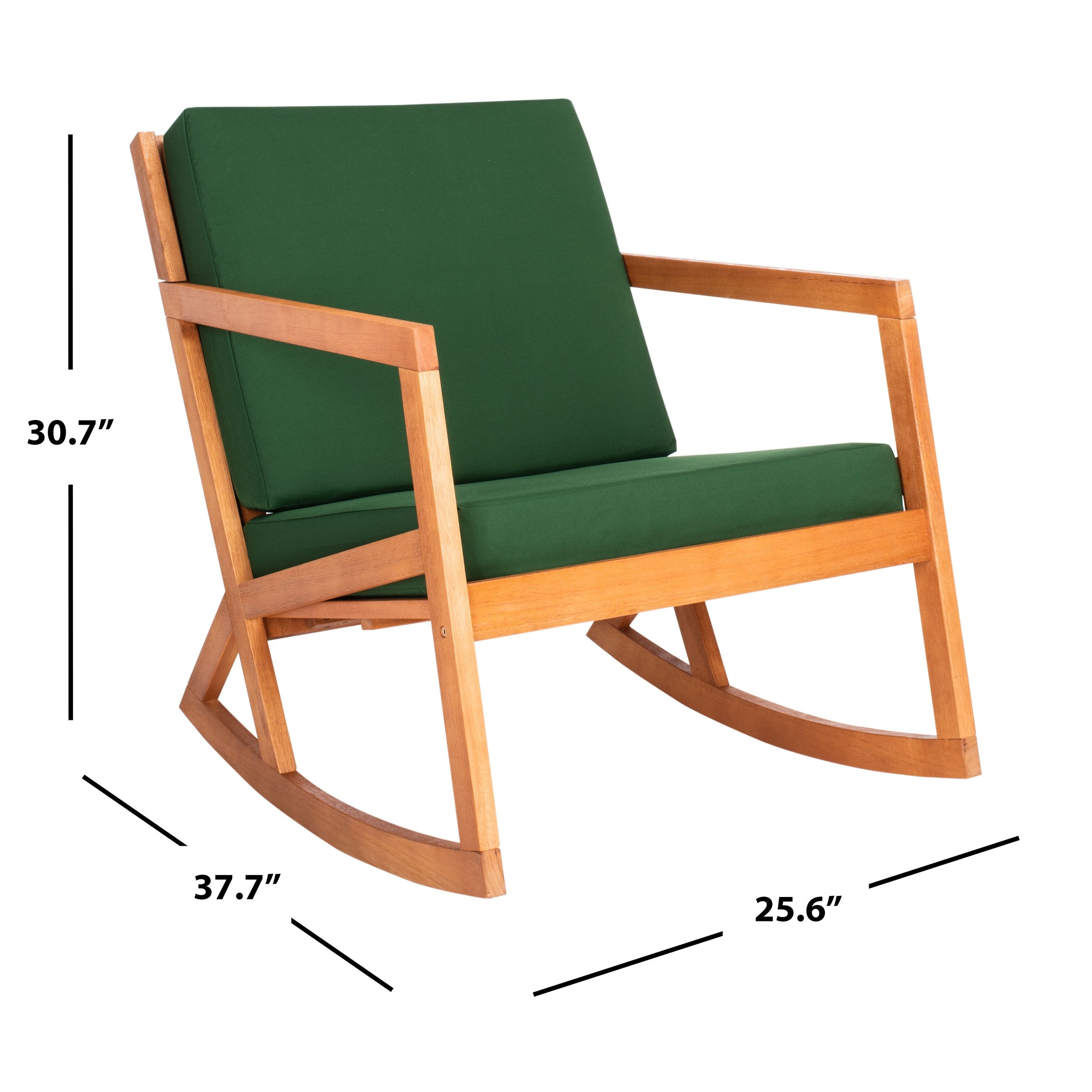 Chaise à bascule d'extérieur Makaila de SAFAVIEH avec coussin - 26 L x 31 P x 38 H