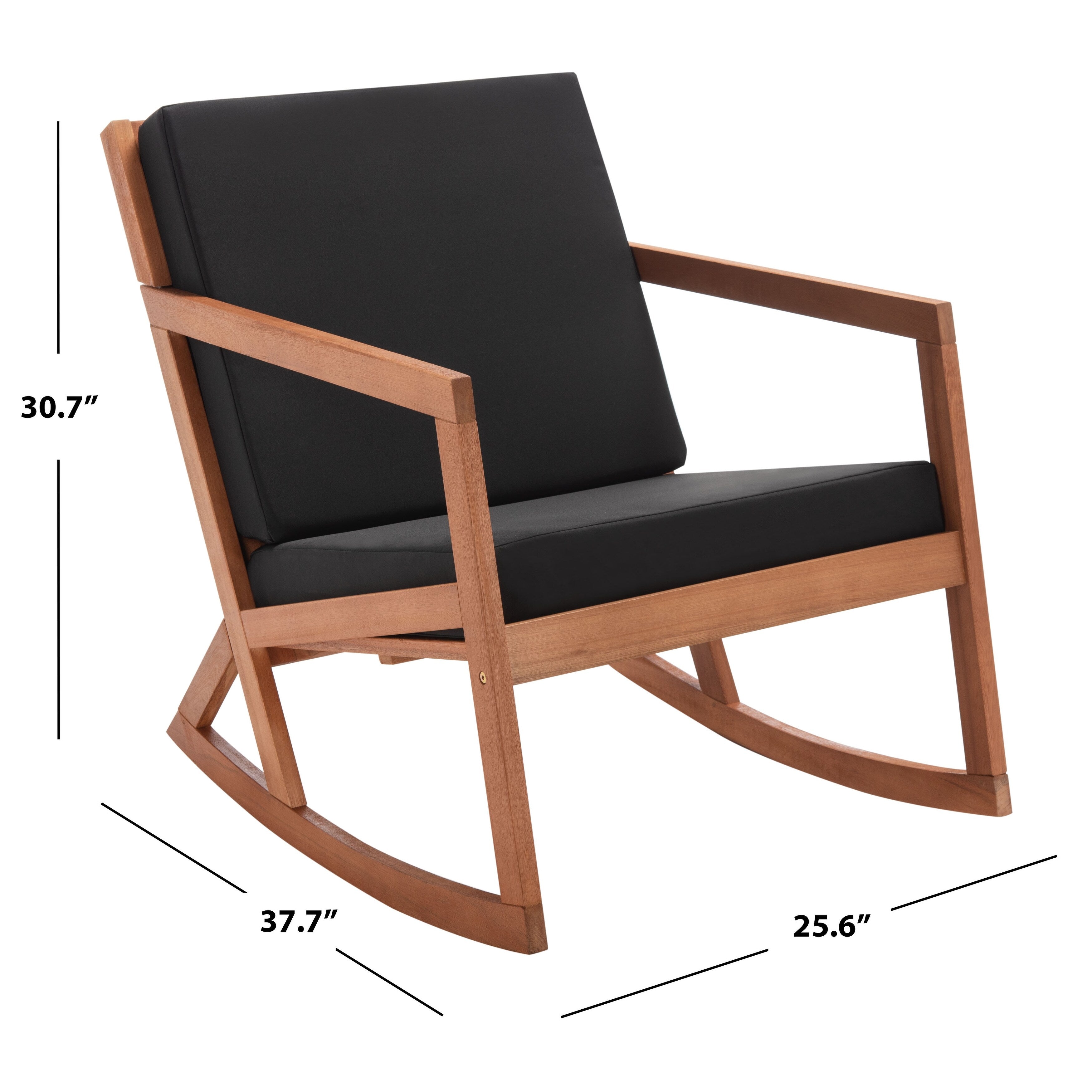 Chaise à bascule d'extérieur Makaila de SAFAVIEH avec coussin - 26 L x 31 P x 38 H